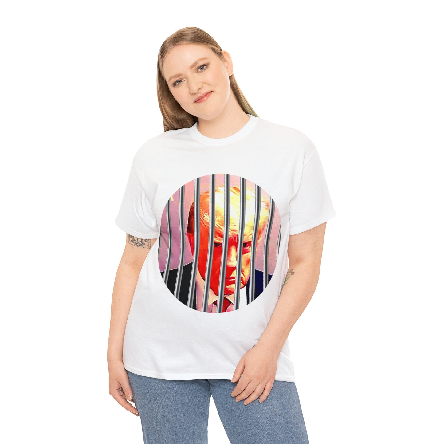 Unisex Heavy Cotton Tee, Donald Trump Behind Bars