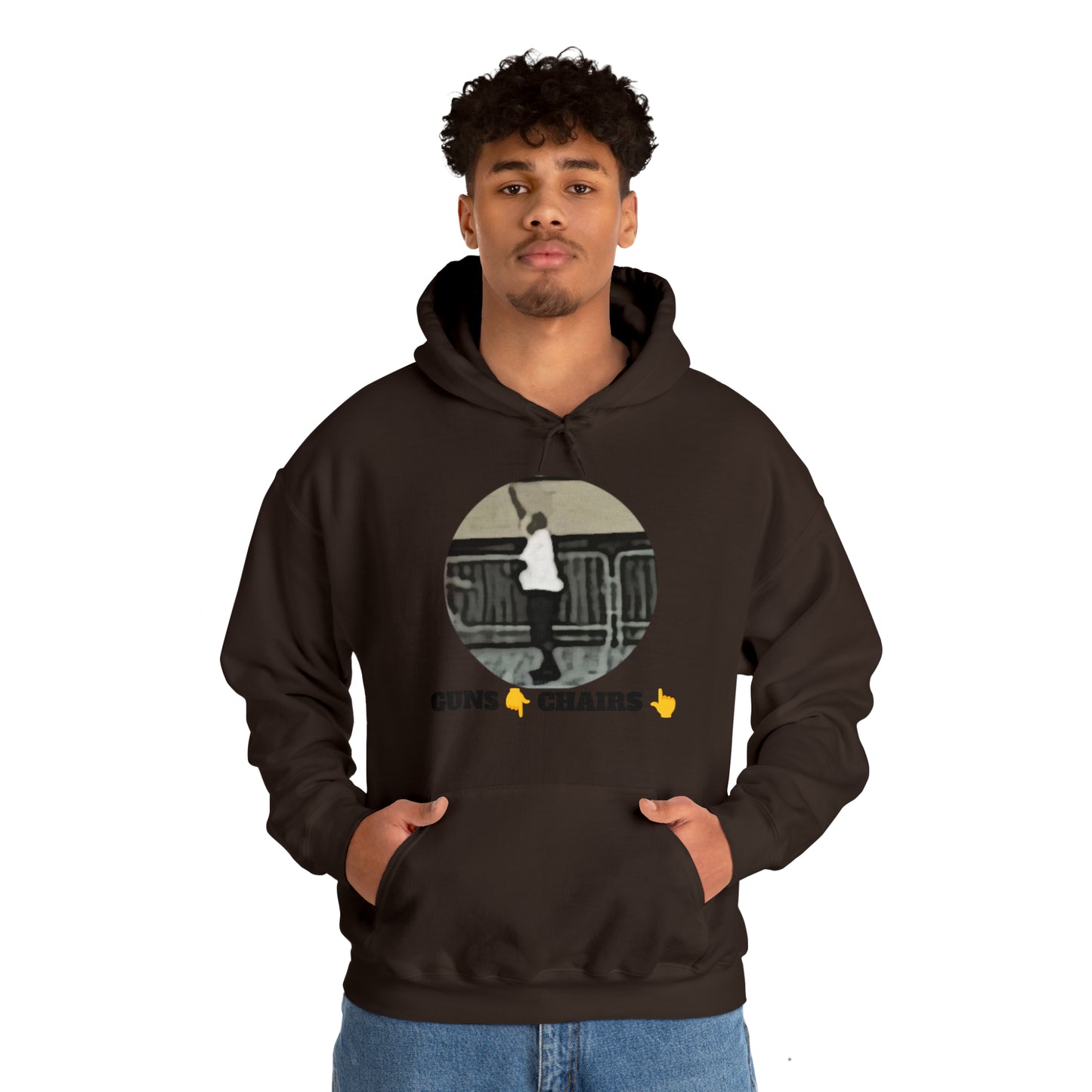 Unisex Heavy Blend™ Hooded Sweatshirt Guns Down Chairs Up TM2ARBBCIR