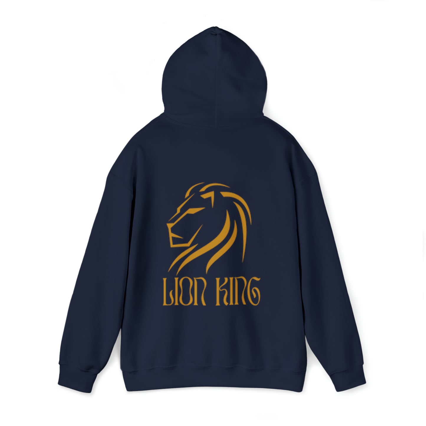 Mens Heavy Blend™ Hooded Sweatshirt - Lion King back of hoodie w/LOGO front