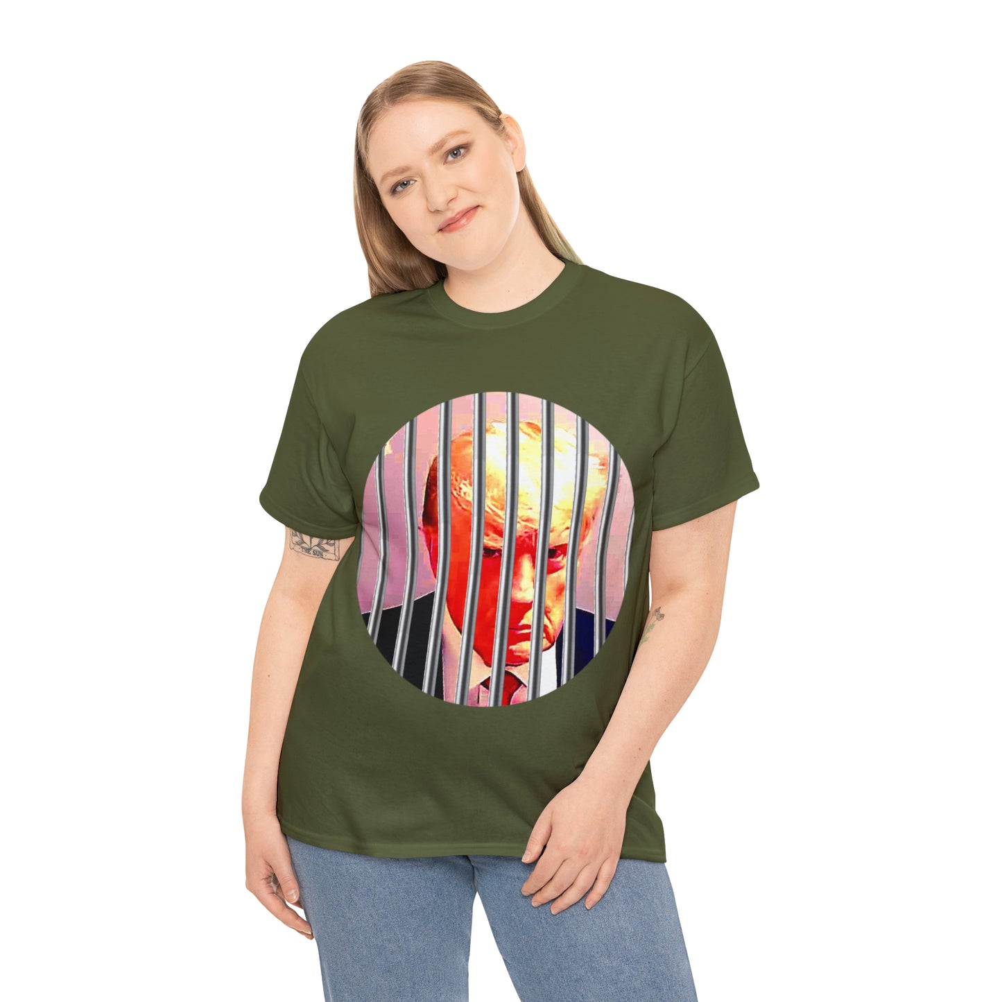 Unisex Heavy Cotton Tee, Donald Trump Behind Bars