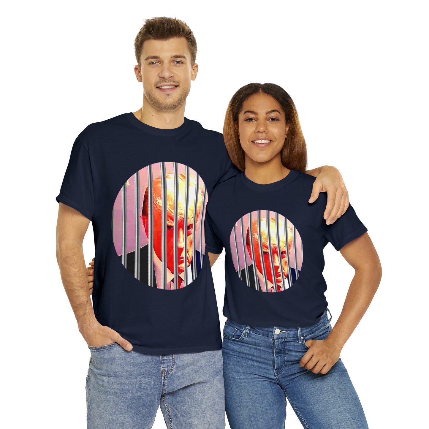 Unisex Heavy Cotton Tee, Donald Trump Behind Bars