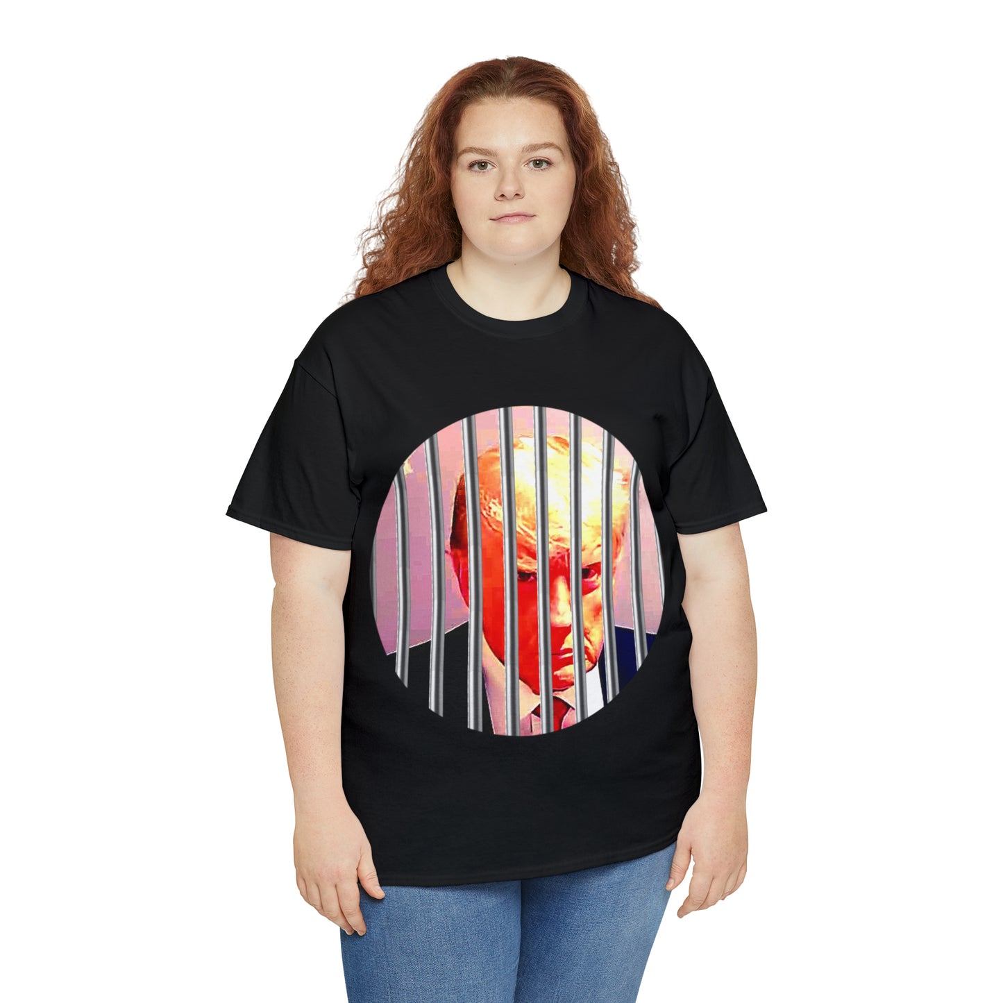 Unisex Heavy Cotton Tee, Donald Trump Behind Bars