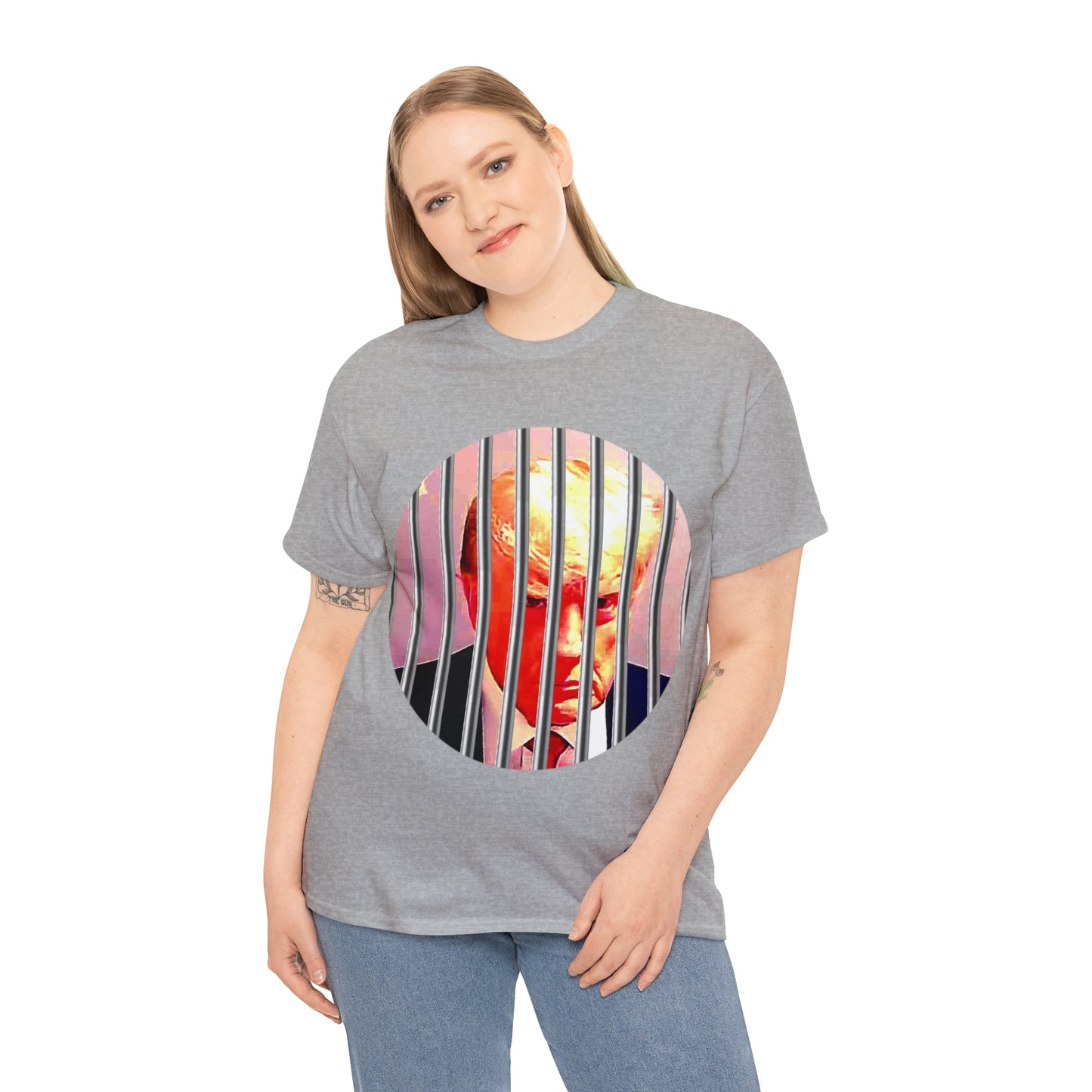 Unisex Heavy Cotton Tee, Donald Trump Behind Bars