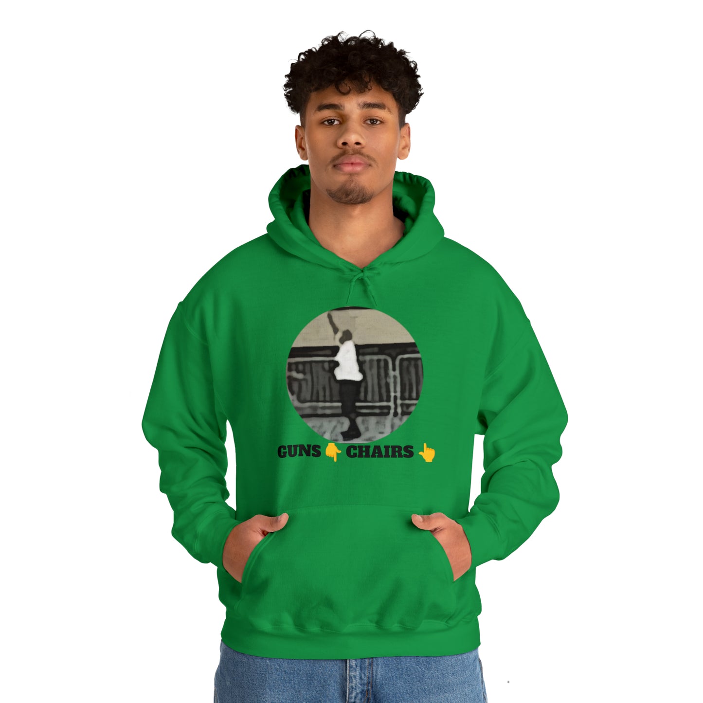 Unisex Heavy Blend™ Hooded Sweatshirt Guns Down Chairs Up TM2ARBBCIR