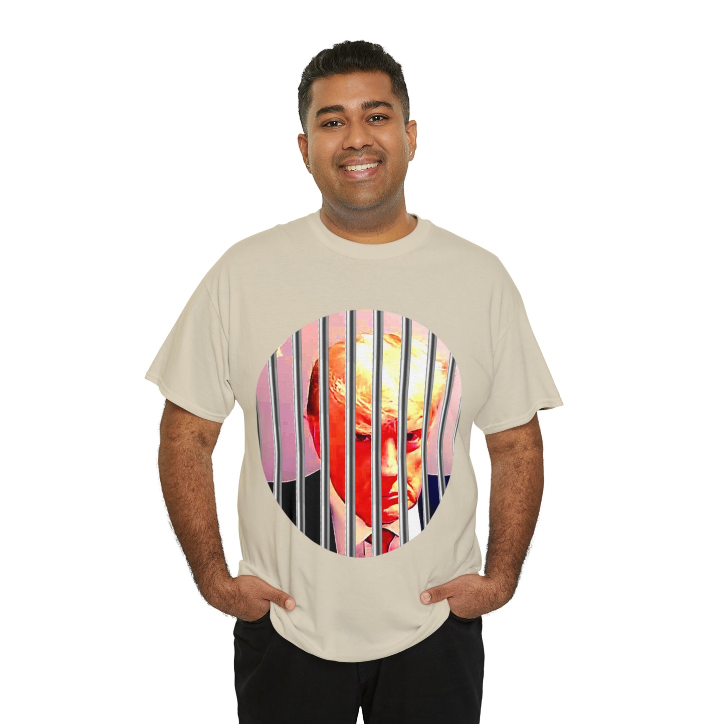 Unisex Heavy Cotton Tee, Donald Trump Behind Bars