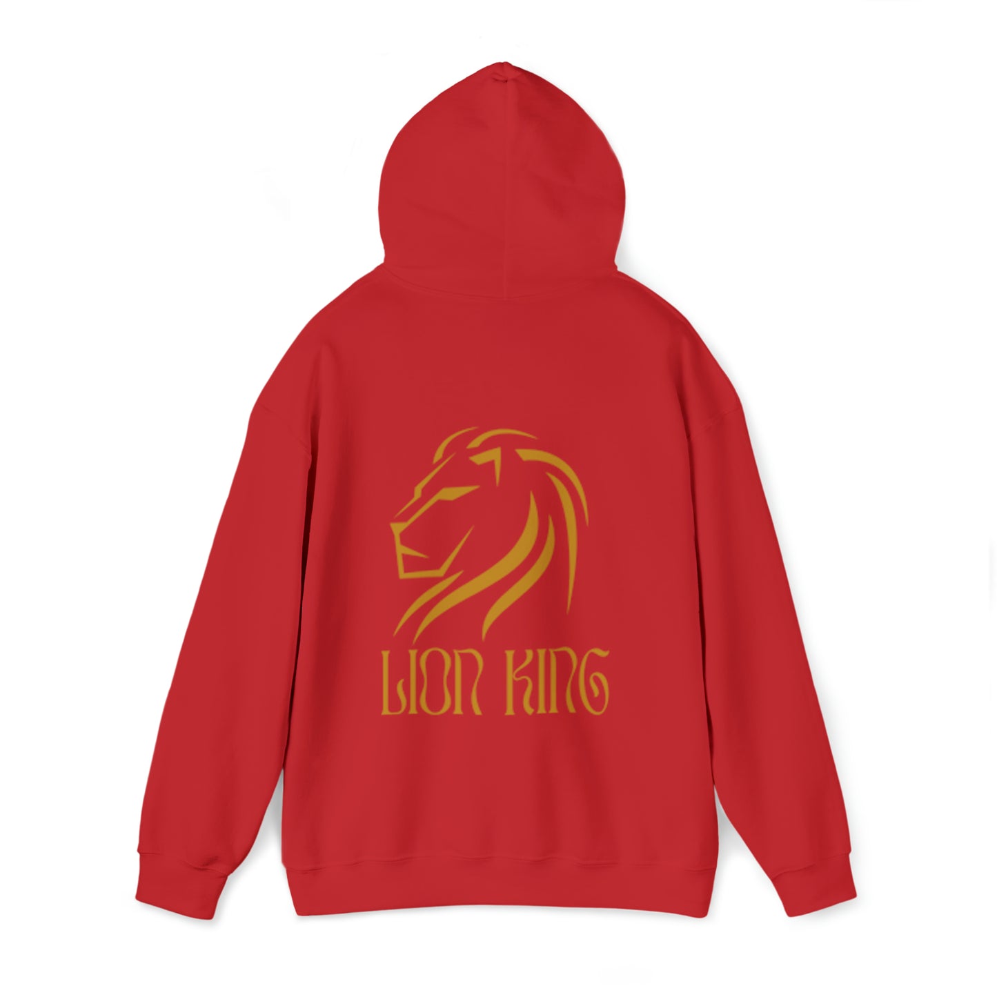 Mens Heavy Blend™ Hooded Sweatshirt - Lion King back of hoodie w/LOGO front