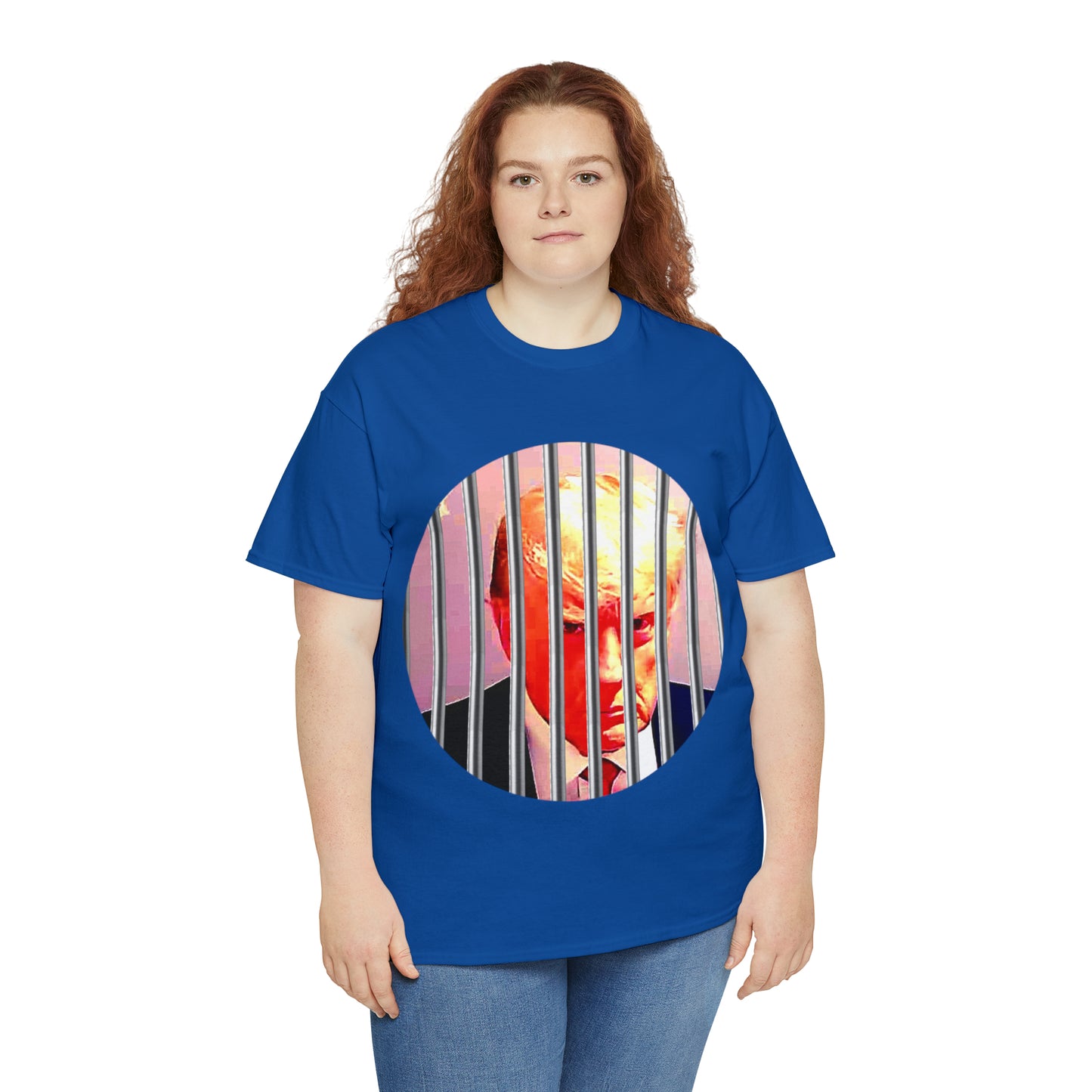 Unisex Heavy Cotton Tee, Donald Trump Behind Bars