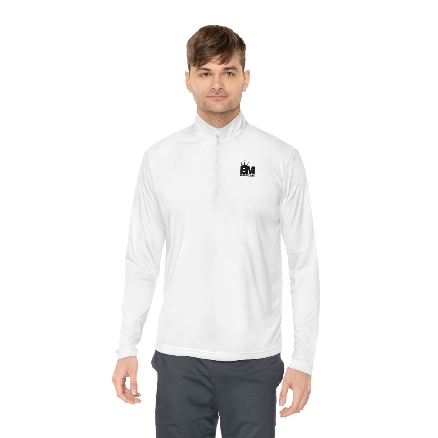 Mens Quarter-Zip Pullover BEMAD Logo