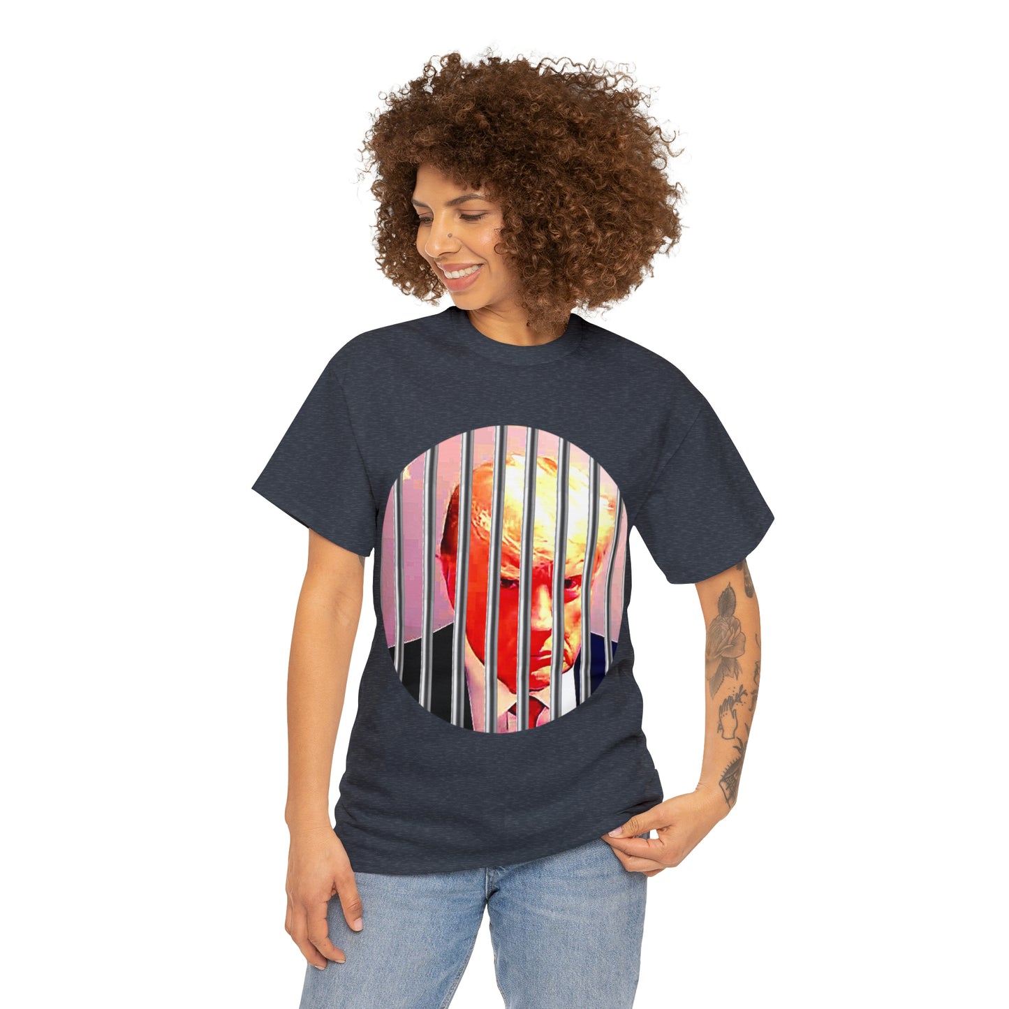 Unisex Heavy Cotton Tee, Donald Trump Behind Bars