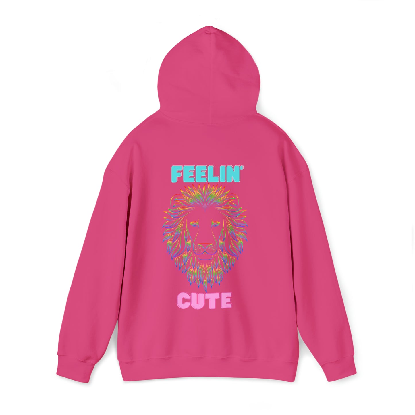 Women's Heavy Blend™ Hooded Sweatshirt - Feeling Cute Back of Hoodie w/LOGO on Front