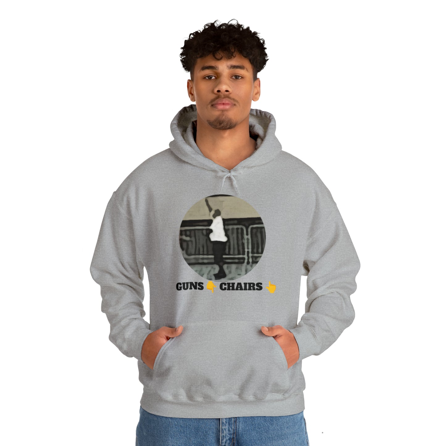 Unisex Heavy Blend™ Hooded Sweatshirt Guns Down Chairs Up TM2ARBBCIR