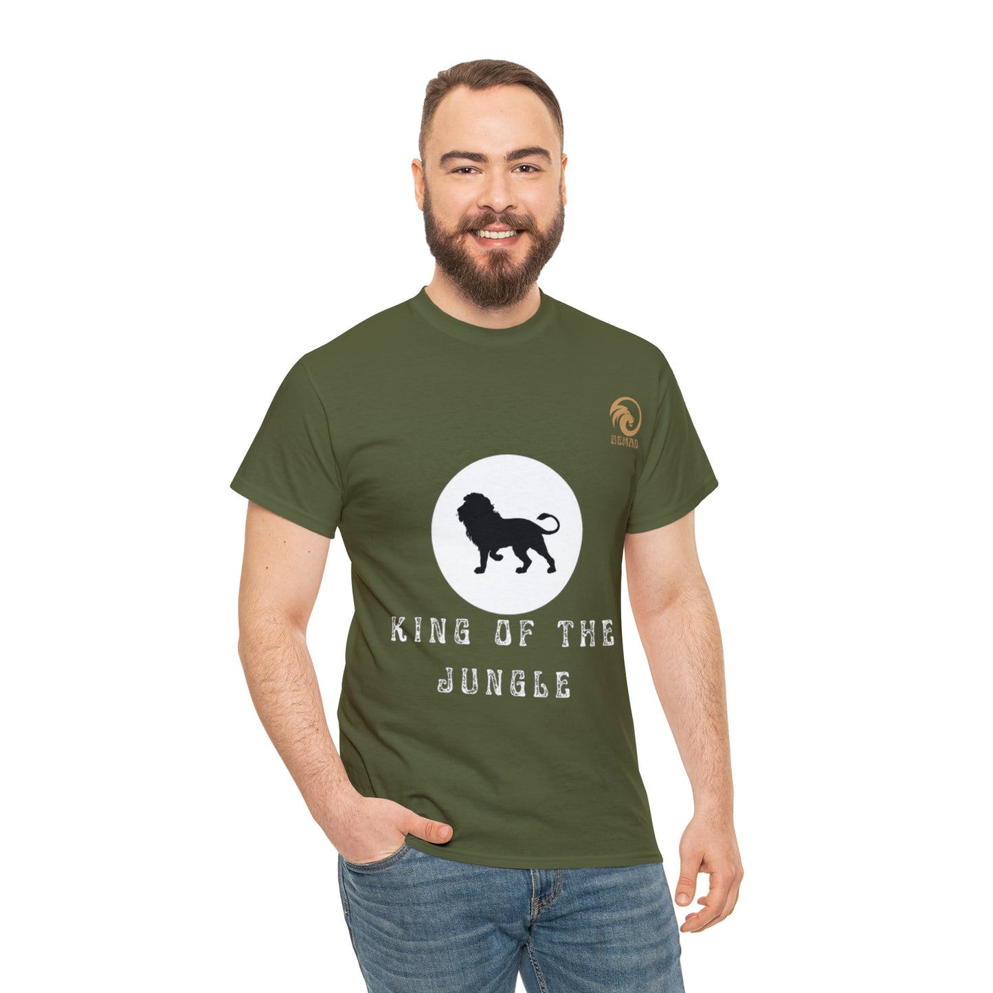 Mens Heavy Cotton Tee, King of the Jungle