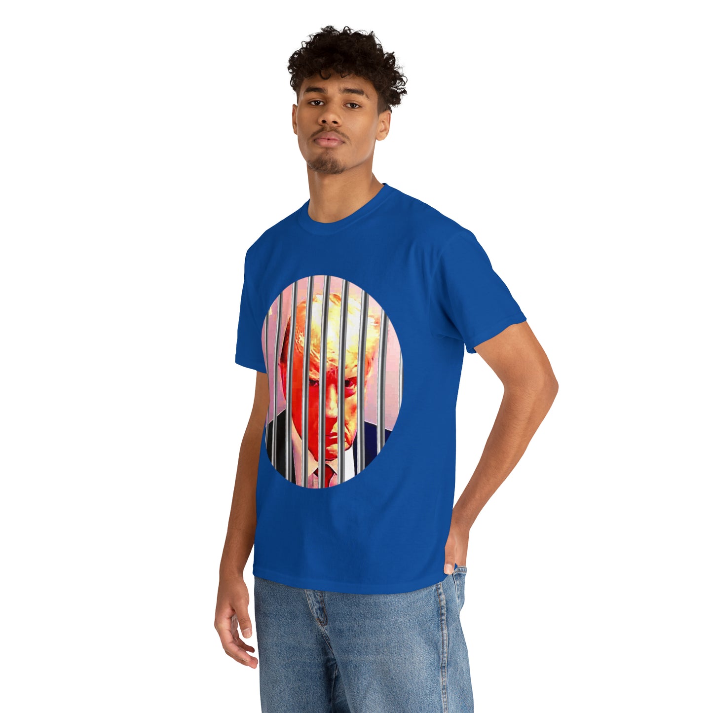 Unisex Heavy Cotton Tee, Donald Trump Behind Bars