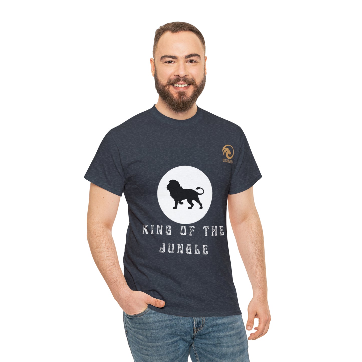 Mens Heavy Cotton Tee, King of the Jungle