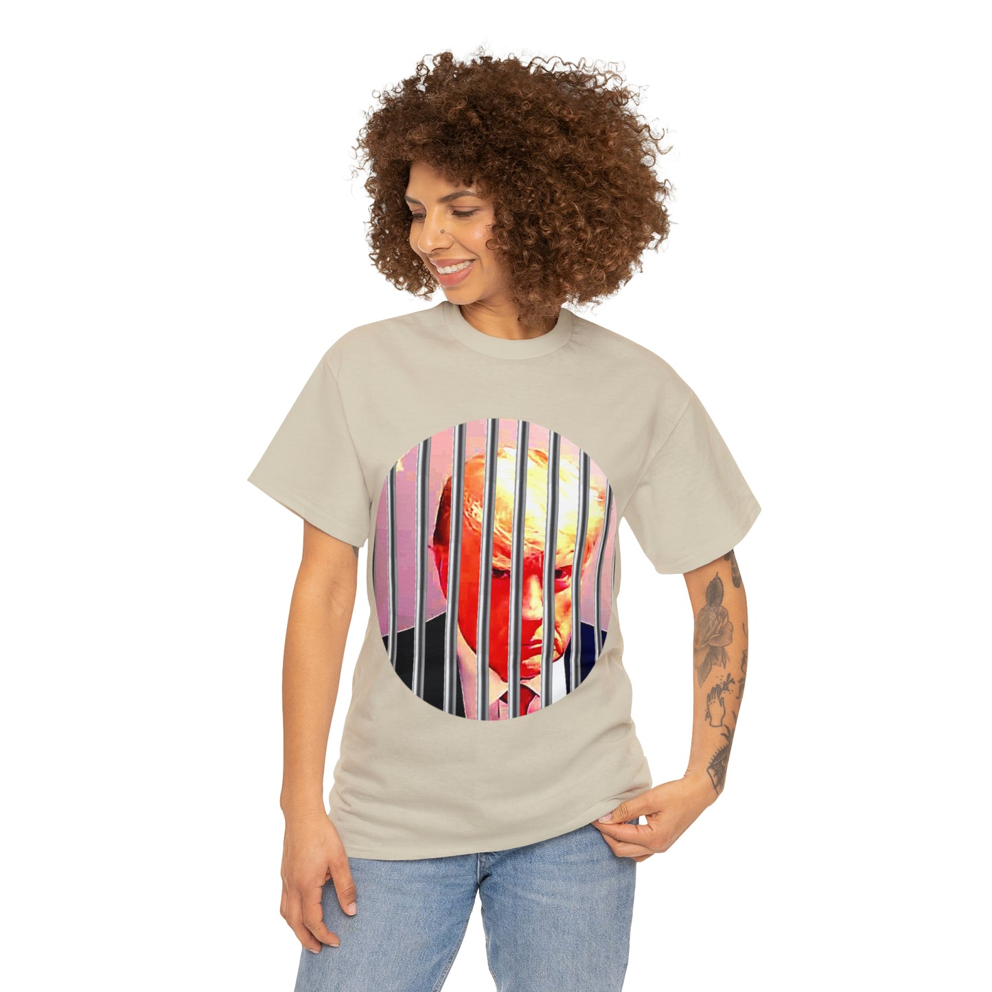 Unisex Heavy Cotton Tee, Donald Trump Behind Bars