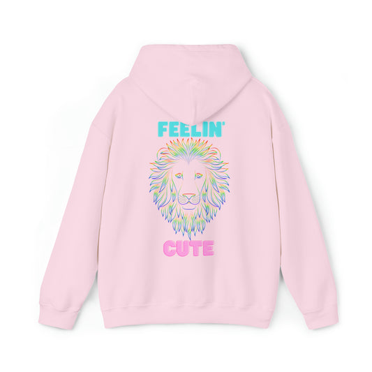 Women's Heavy Blend™ Hooded Sweatshirt - Feeling Cute Back of Hoodie w/LOGO on Front