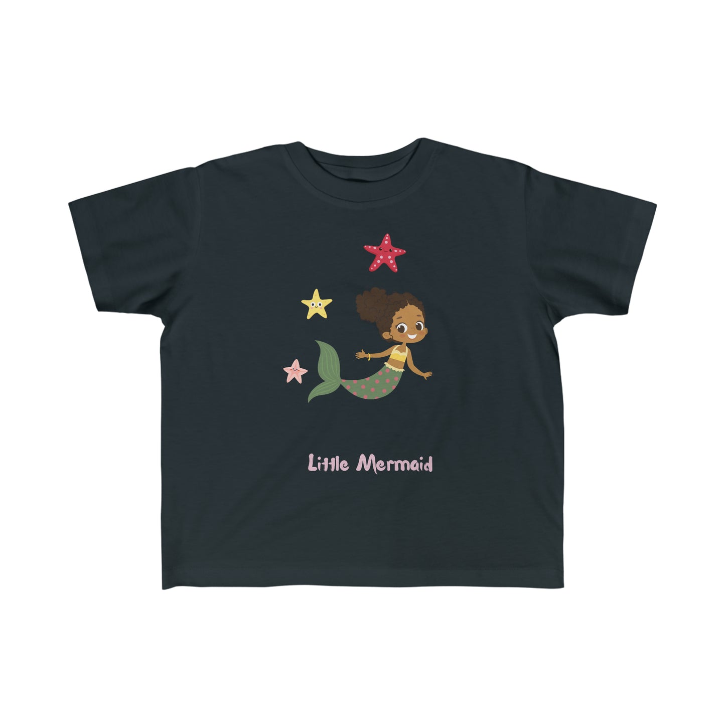 Toddler's Fine Jersey Tee Little Mermaid With Starfish