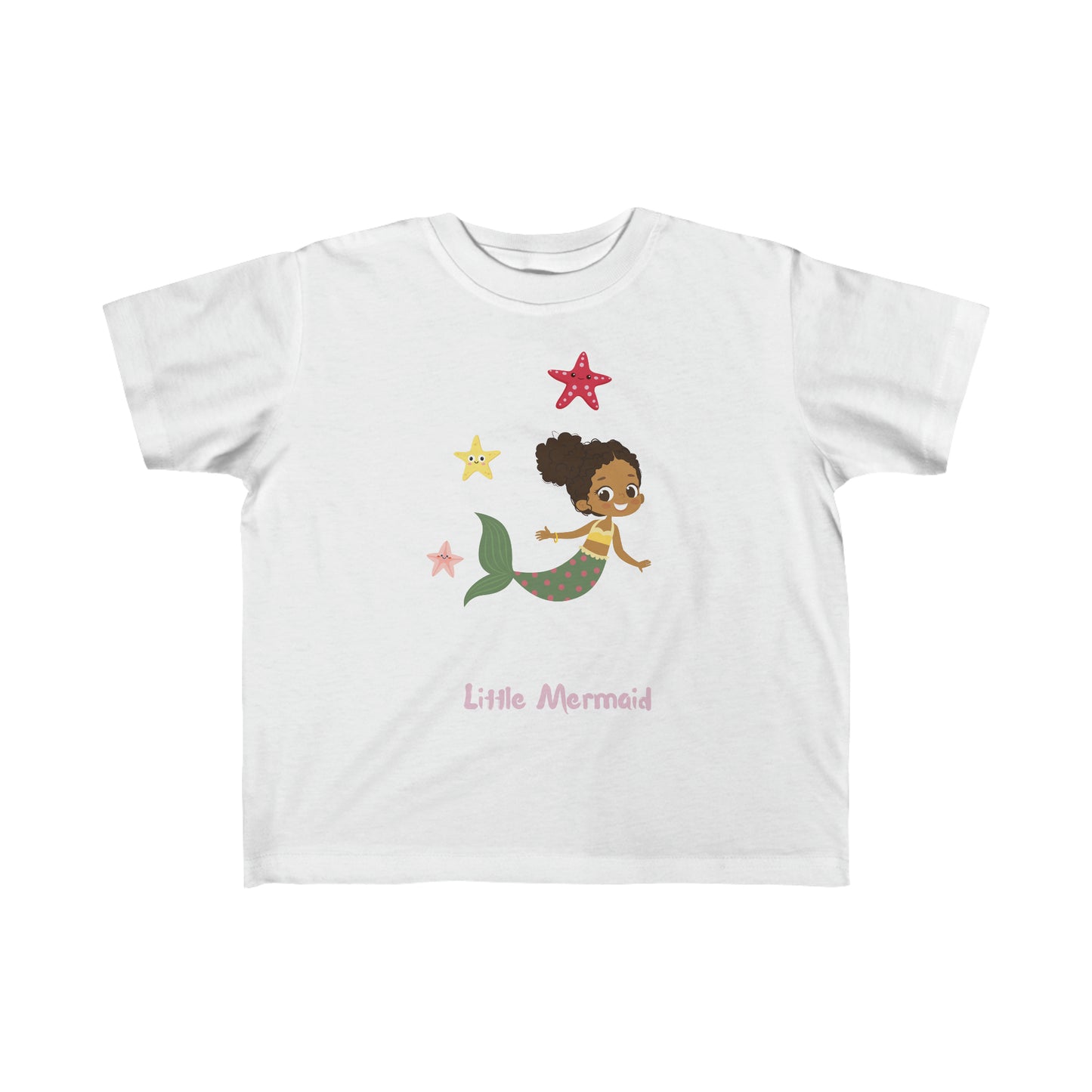 Toddler's Fine Jersey Tee Little Mermaid With Starfish