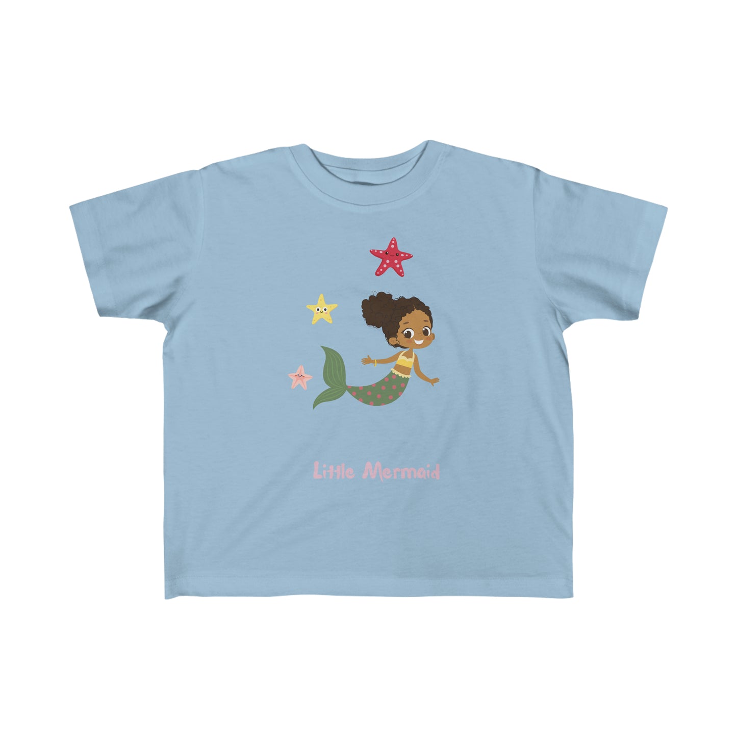 Toddler's Fine Jersey Tee Little Mermaid With Starfish