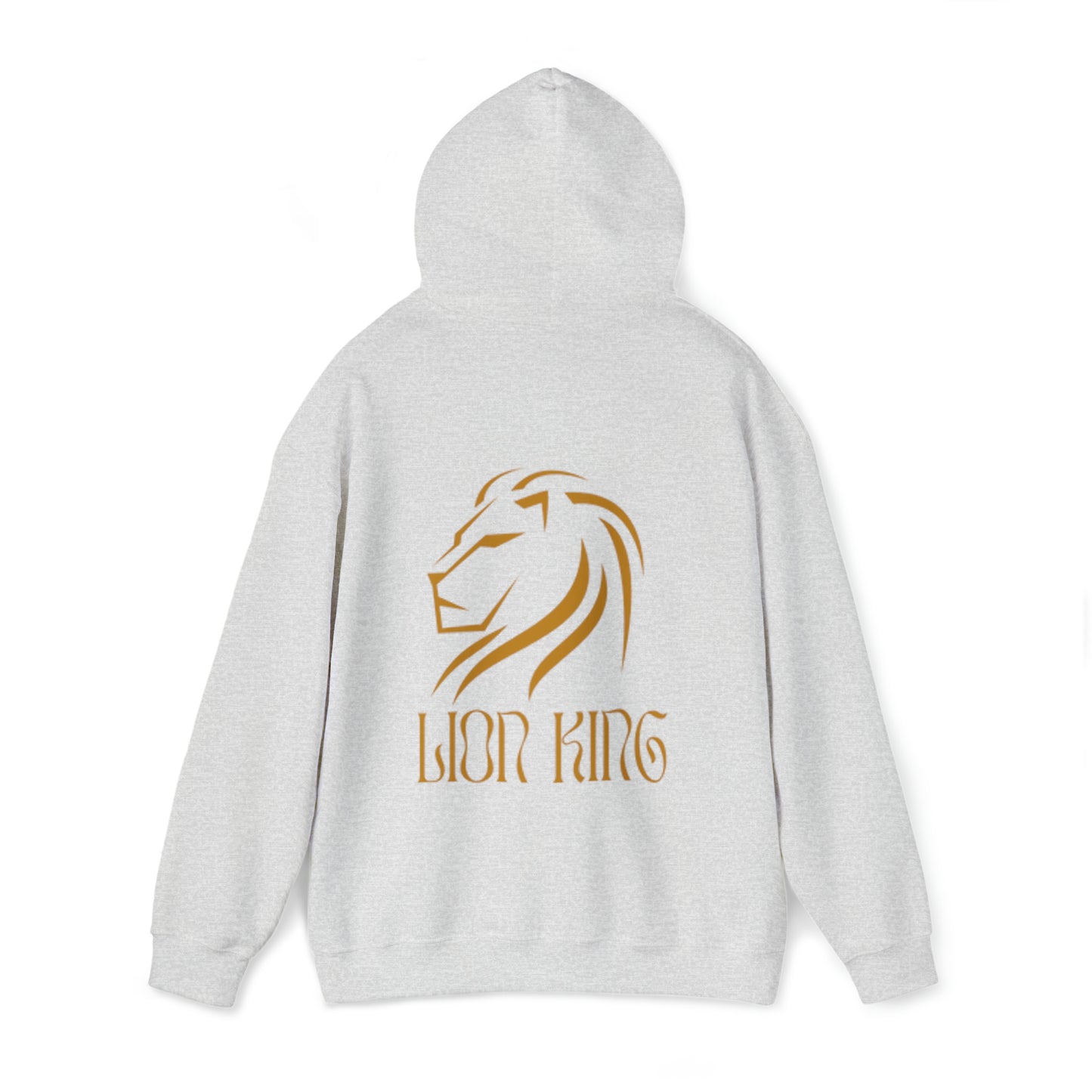 Mens Heavy Blend™ Hooded Sweatshirt - Lion King back of hoodie w/LOGO front