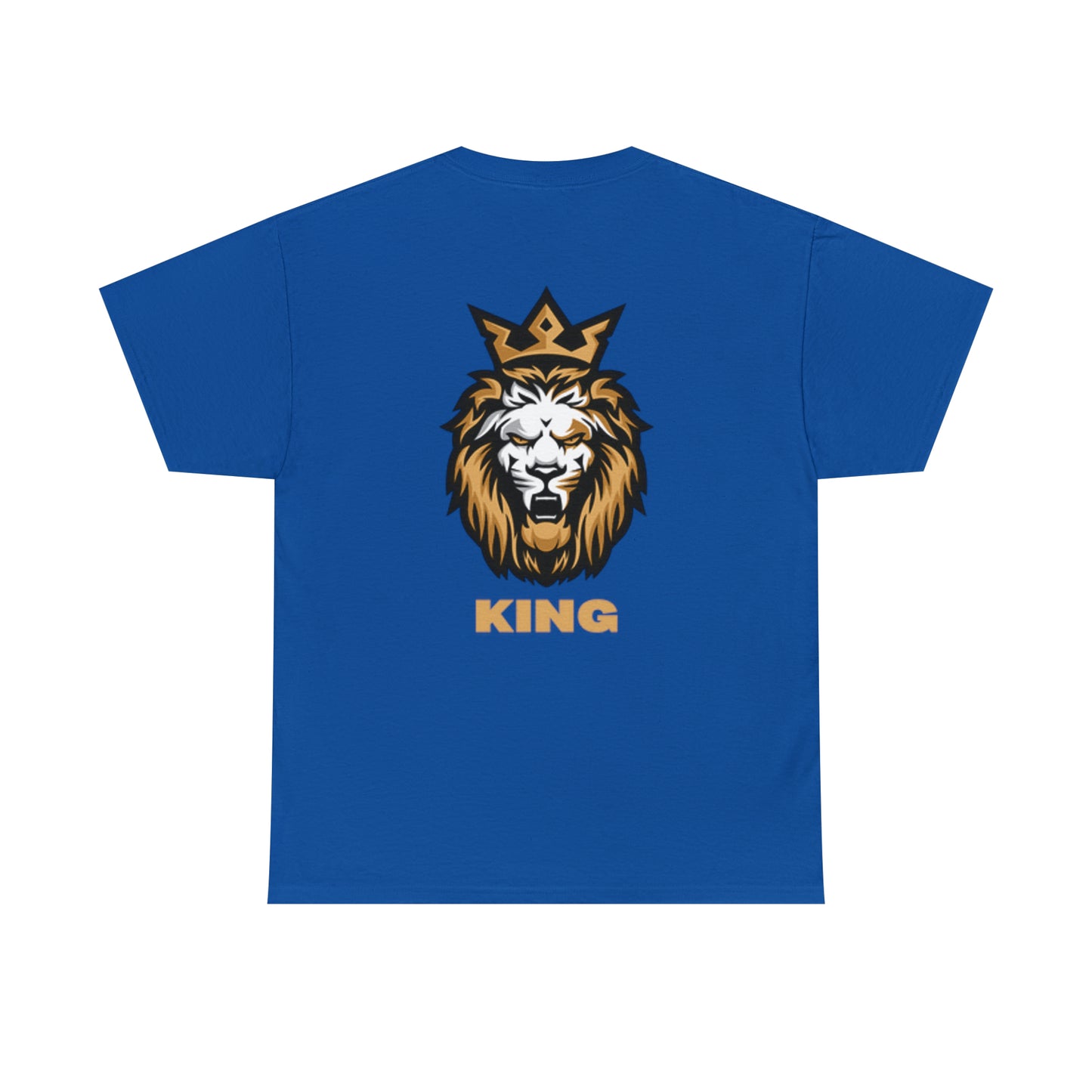 Mens Heavy Cotton Tee, King of the Jungle Back of Shirt w/Logo on Front