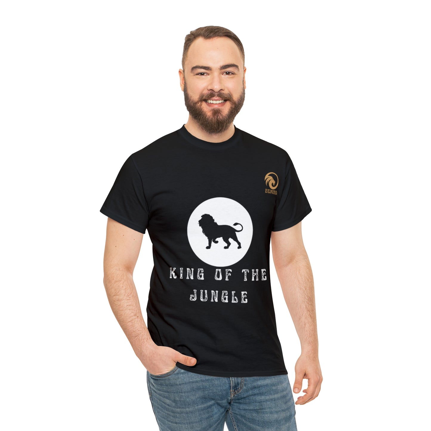 Mens Heavy Cotton Tee, King of the Jungle