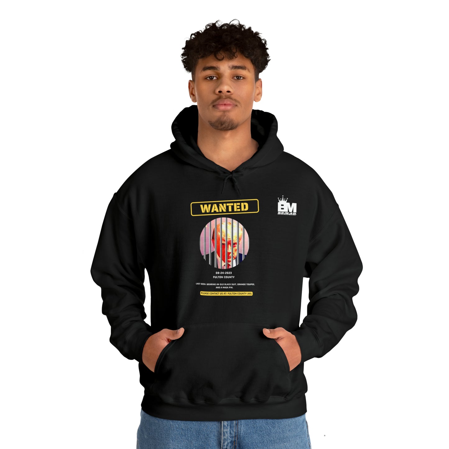 Unisex Heavy Blend™ Hooded Sweatshirt WANTED DONALD TRUMP FULTON COUNTY Wanted Poster