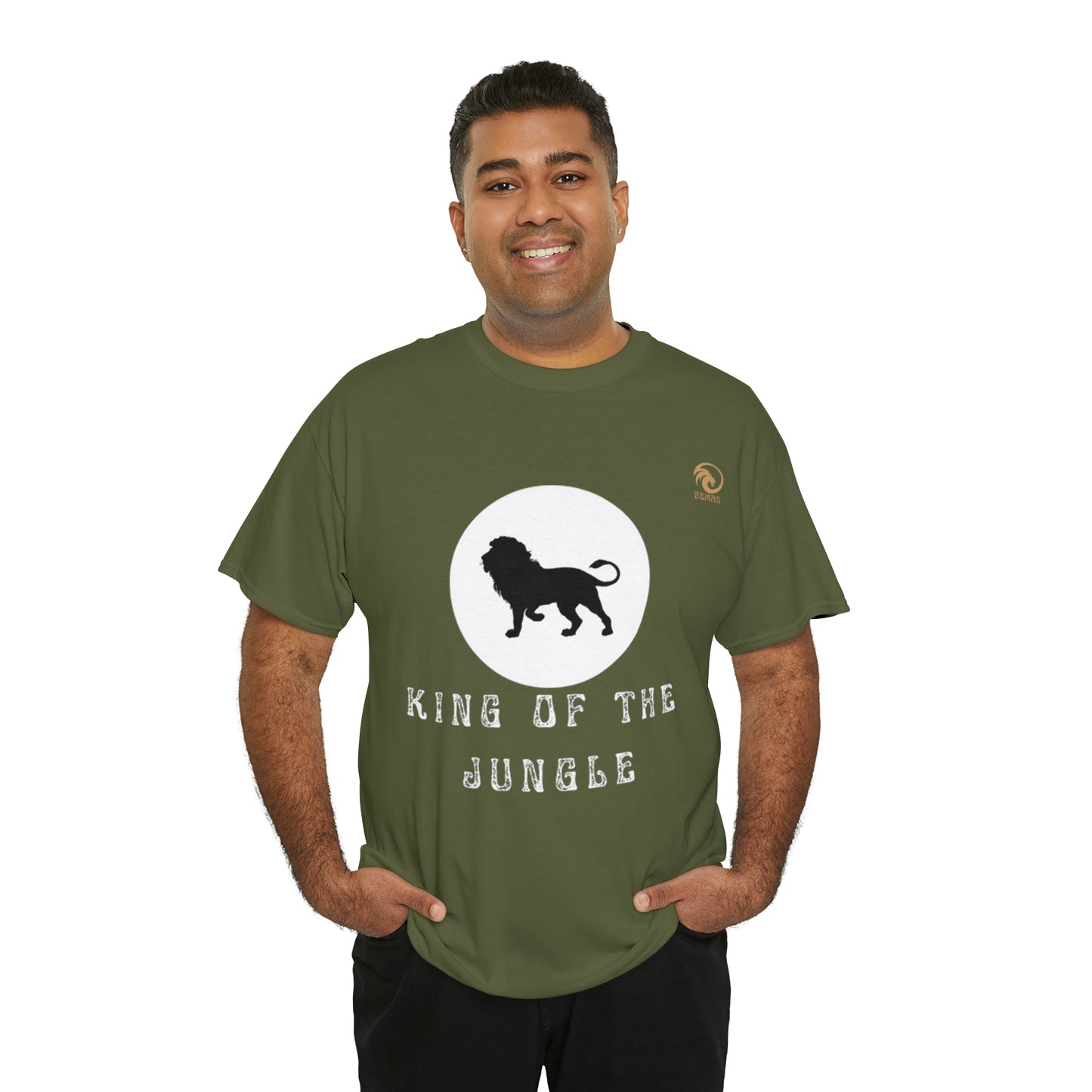 Mens Heavy Cotton Tee, King of the Jungle