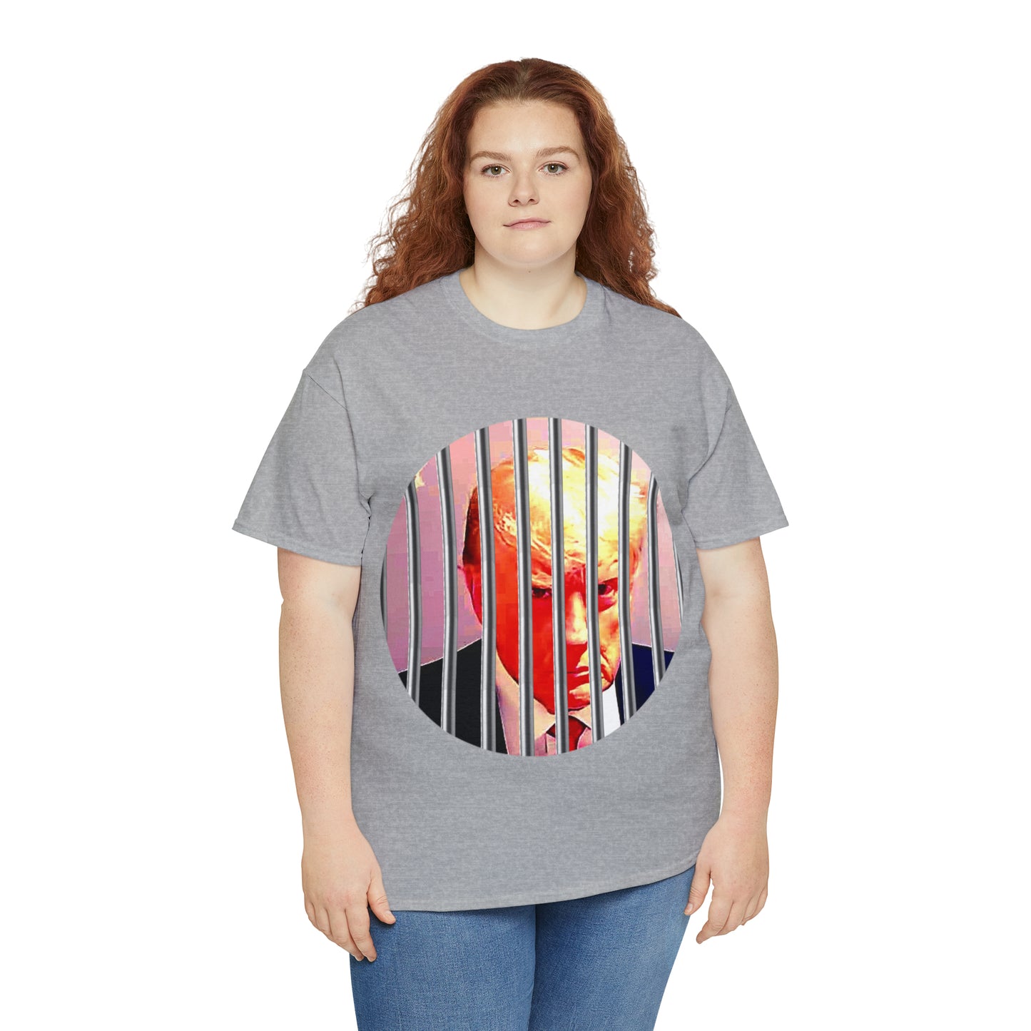 Unisex Heavy Cotton Tee, Donald Trump Behind Bars