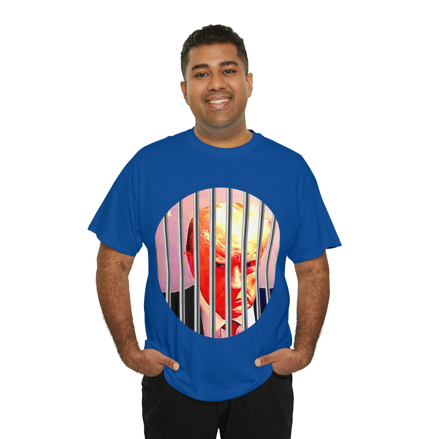 Unisex Heavy Cotton Tee, Donald Trump Behind Bars