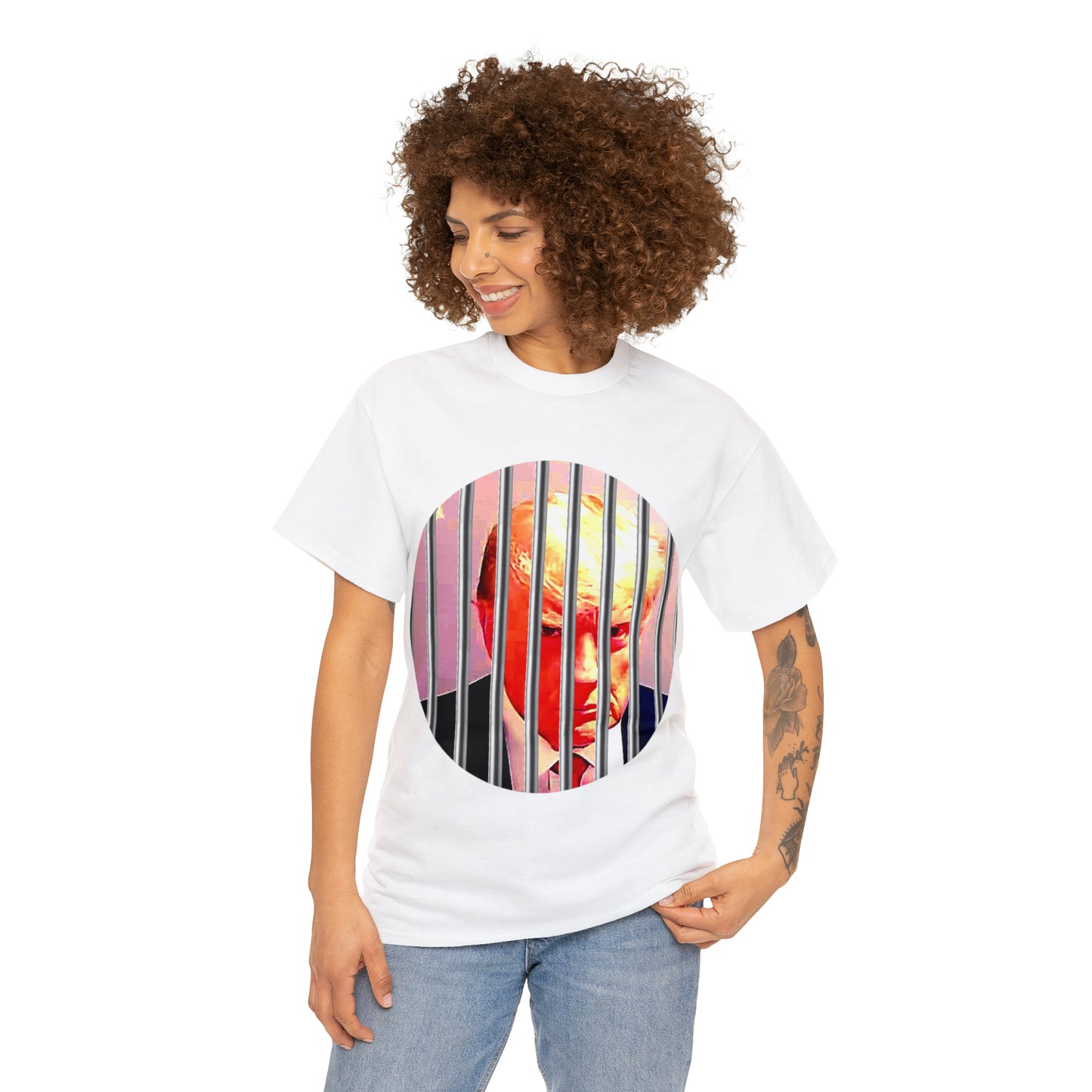 Unisex Heavy Cotton Tee, Donald Trump Behind Bars