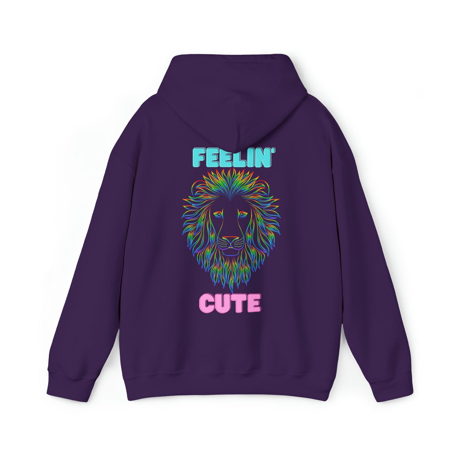 Women's Heavy Blend™ Hooded Sweatshirt - Feeling Cute Back of Hoodie w/LOGO on Front