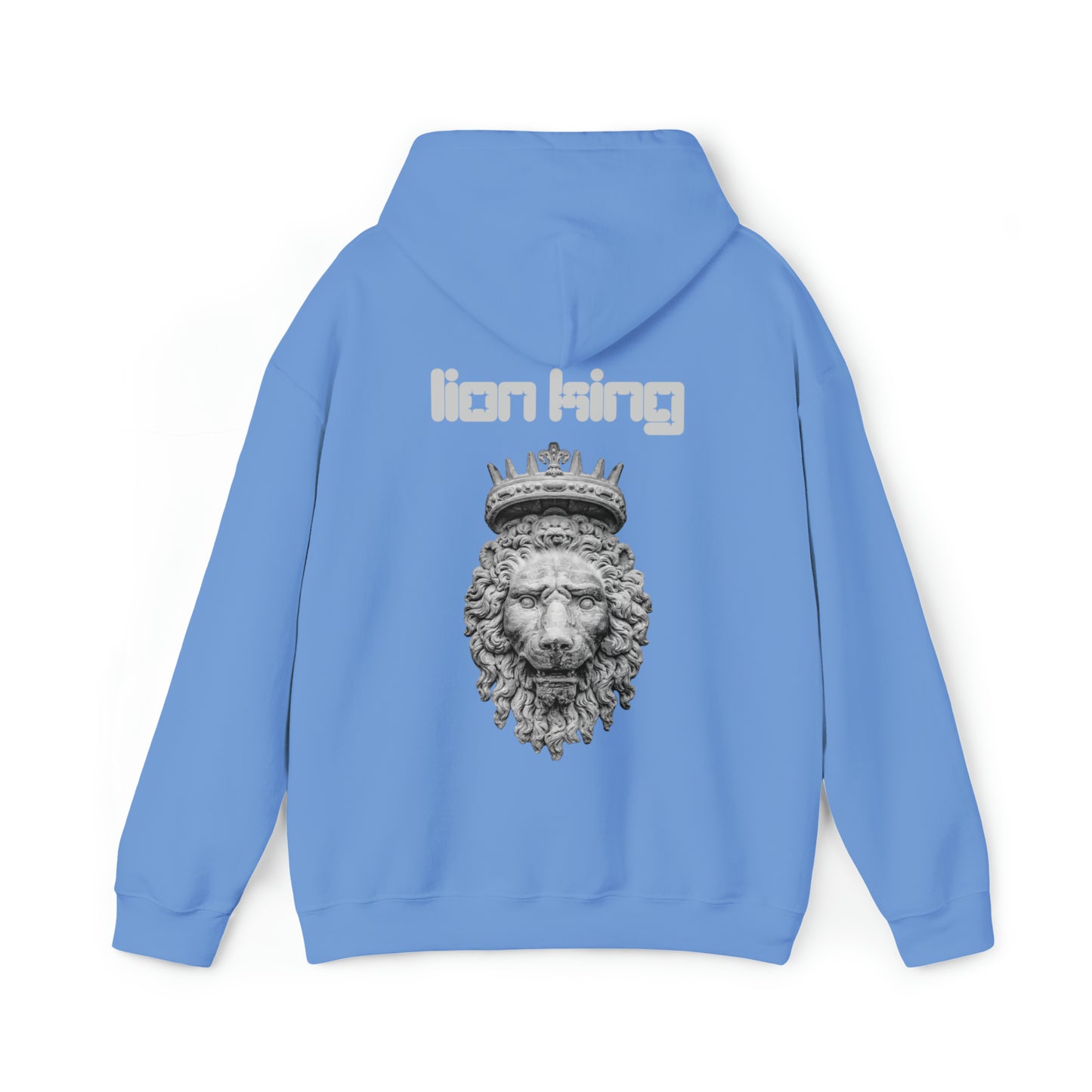 Mens Heavy Blend™ Hooded Sweatshirt - Lion King Gray on back of hoodie, w/LOGO on Front