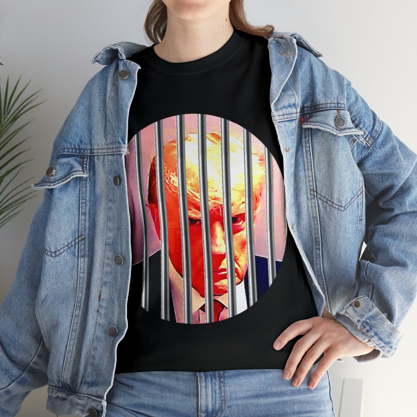 Unisex Heavy Cotton Tee, Donald Trump Behind Bars