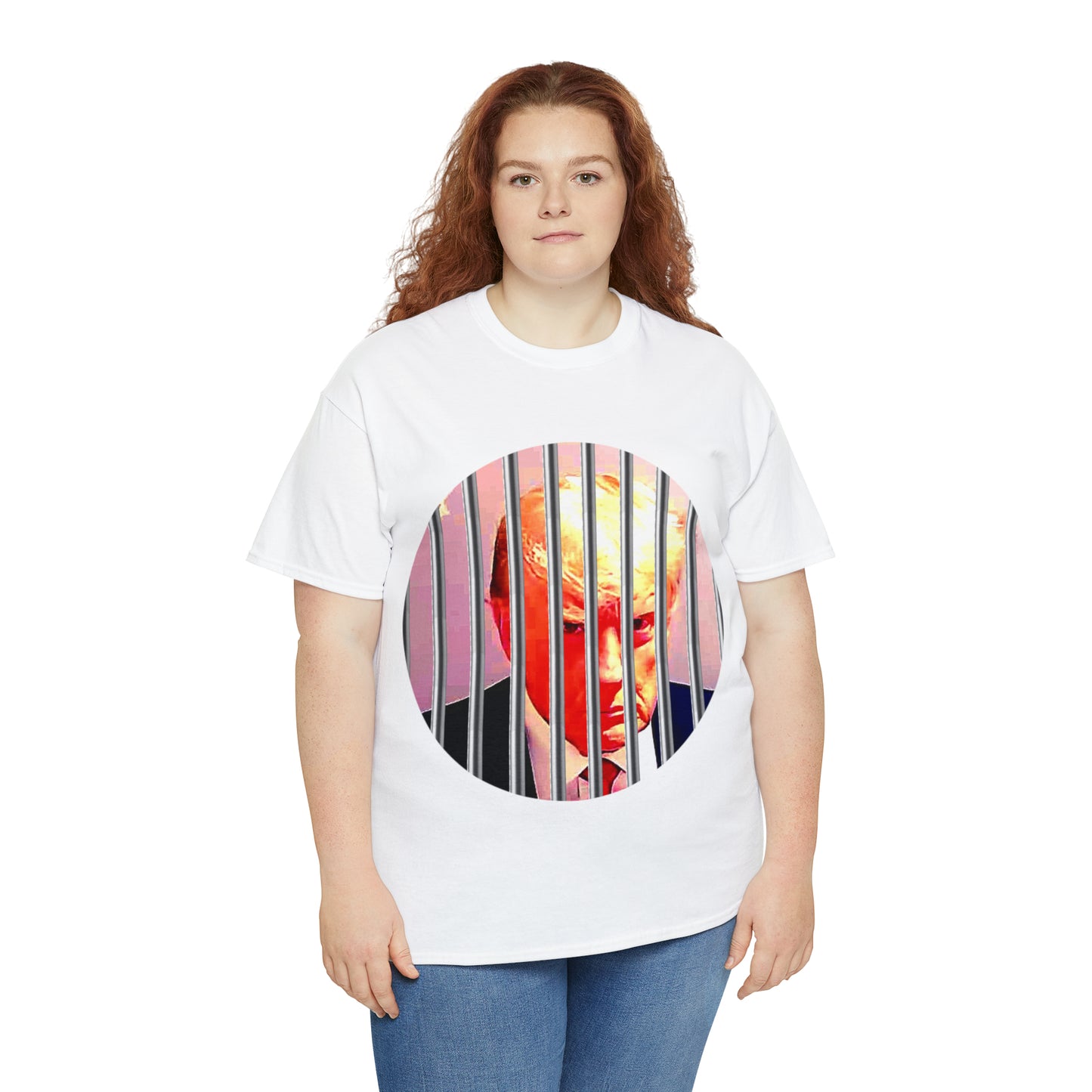 Unisex Heavy Cotton Tee, Donald Trump Behind Bars