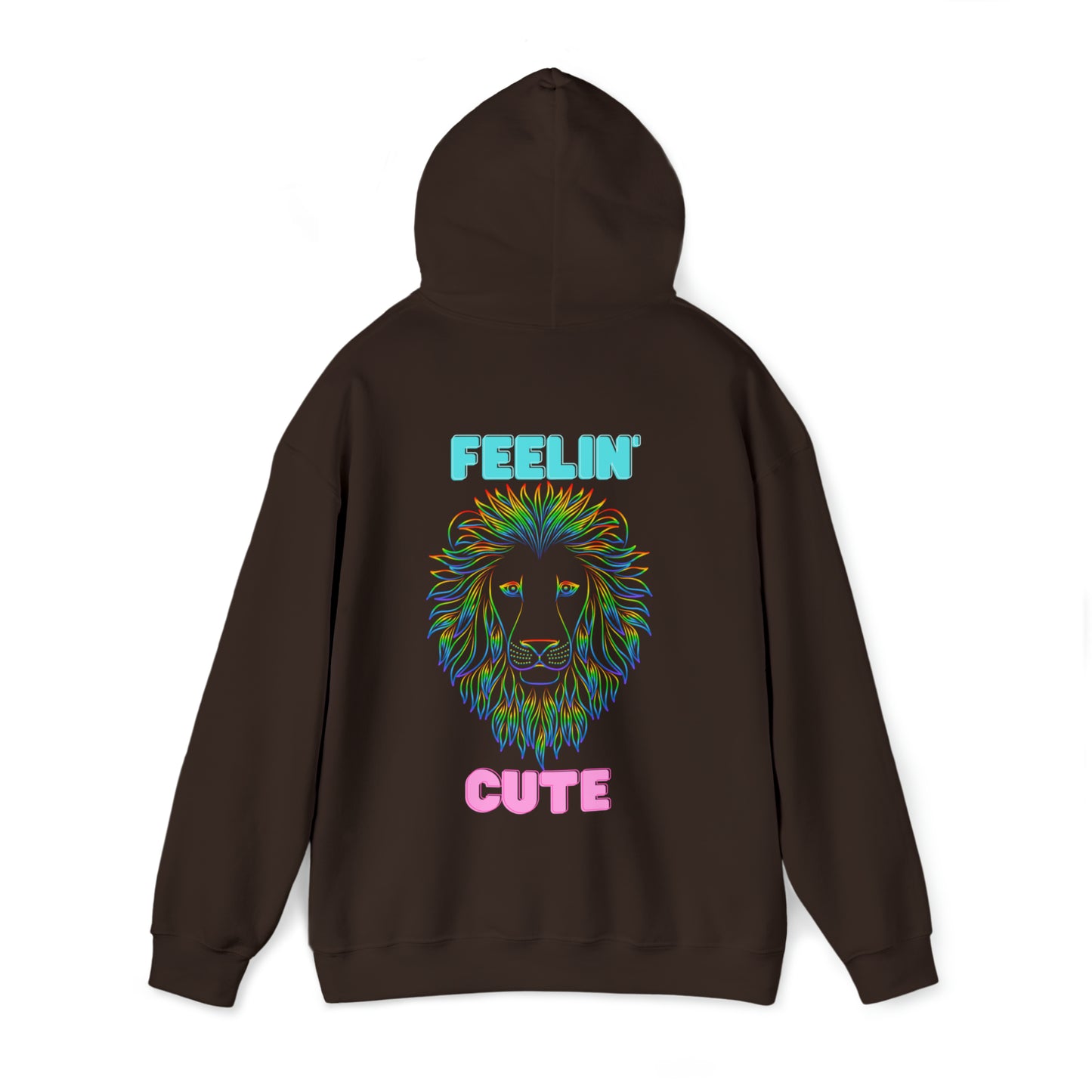 Women's Heavy Blend™ Hooded Sweatshirt - Feeling Cute Back of Hoodie w/LOGO on Front