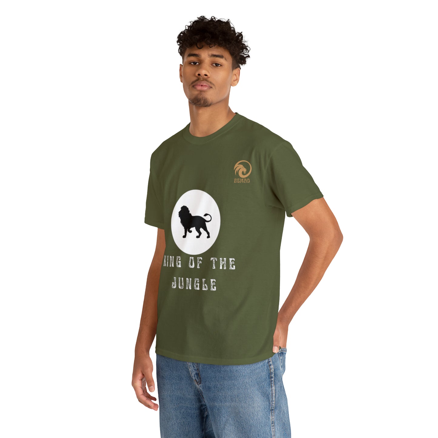 Mens Heavy Cotton Tee, King of the Jungle