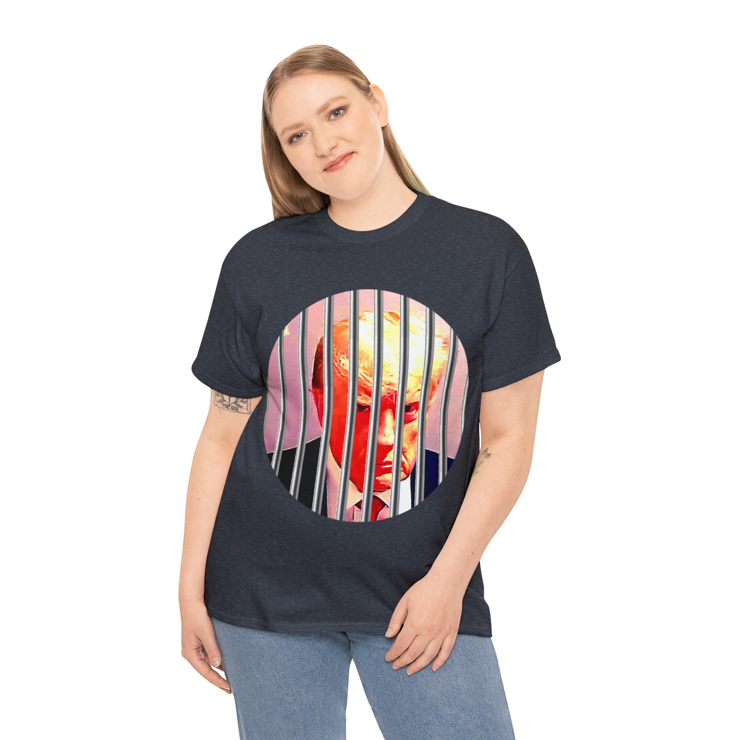 Unisex Heavy Cotton Tee, Donald Trump Behind Bars