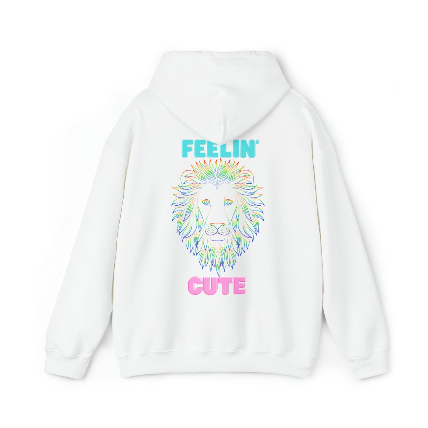 Women's Heavy Blend™ Hooded Sweatshirt - Feeling Cute Back of Hoodie w/LOGO on Front