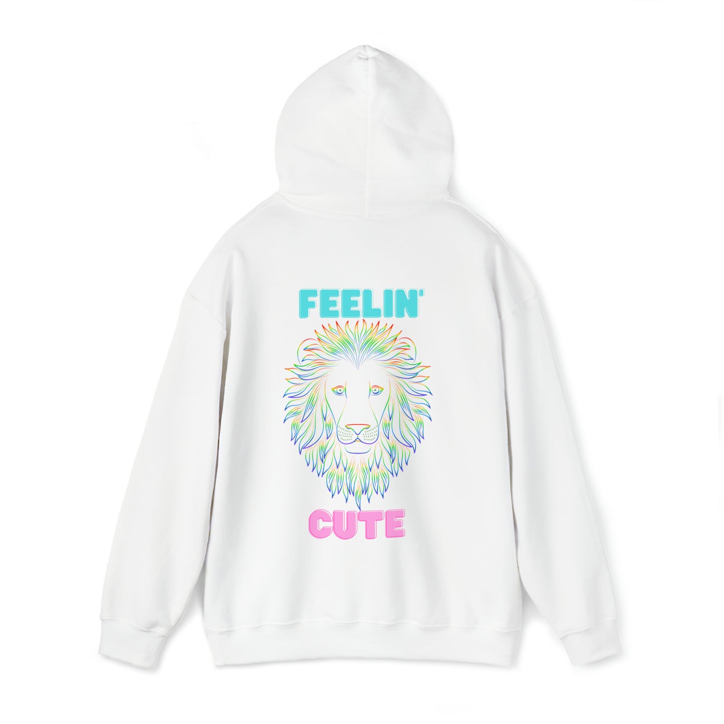 Women's Heavy Blend™ Hooded Sweatshirt - Feeling Cute Back of Hoodie w/LOGO on Front