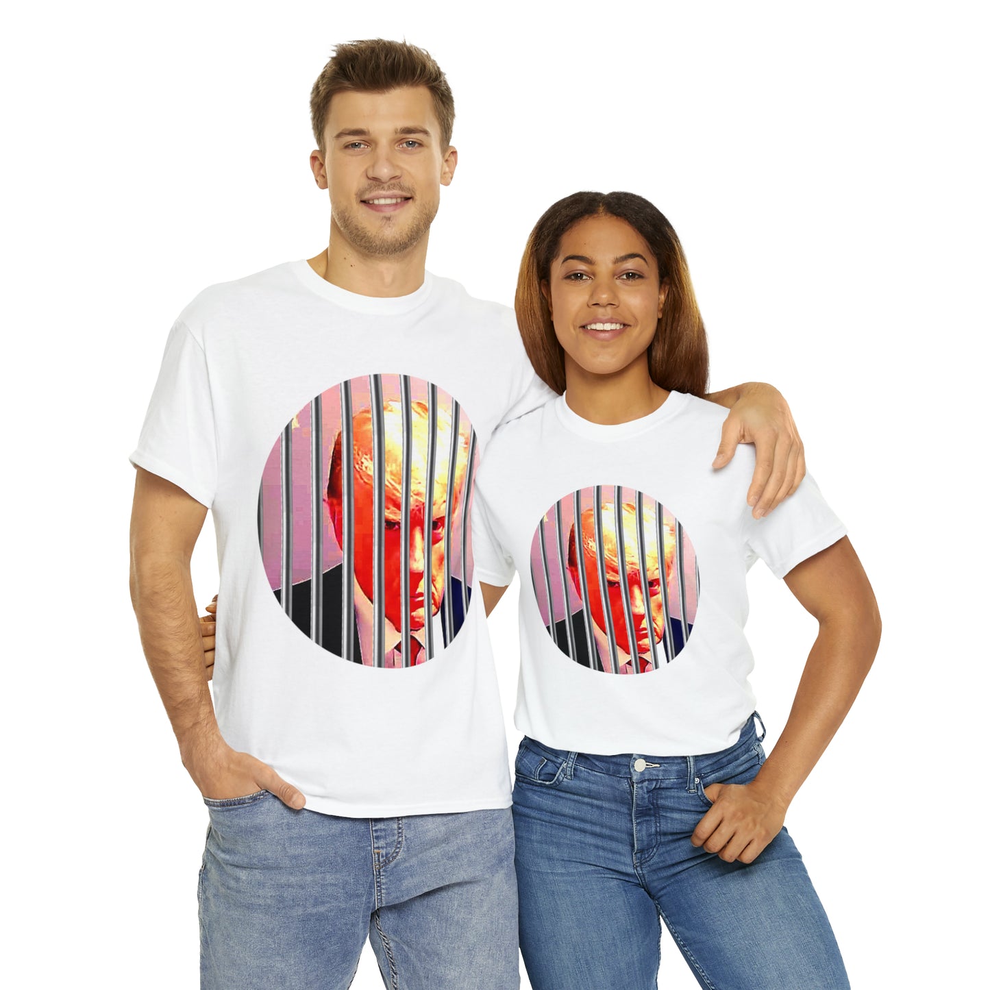 Unisex Heavy Cotton Tee, Donald Trump Behind Bars