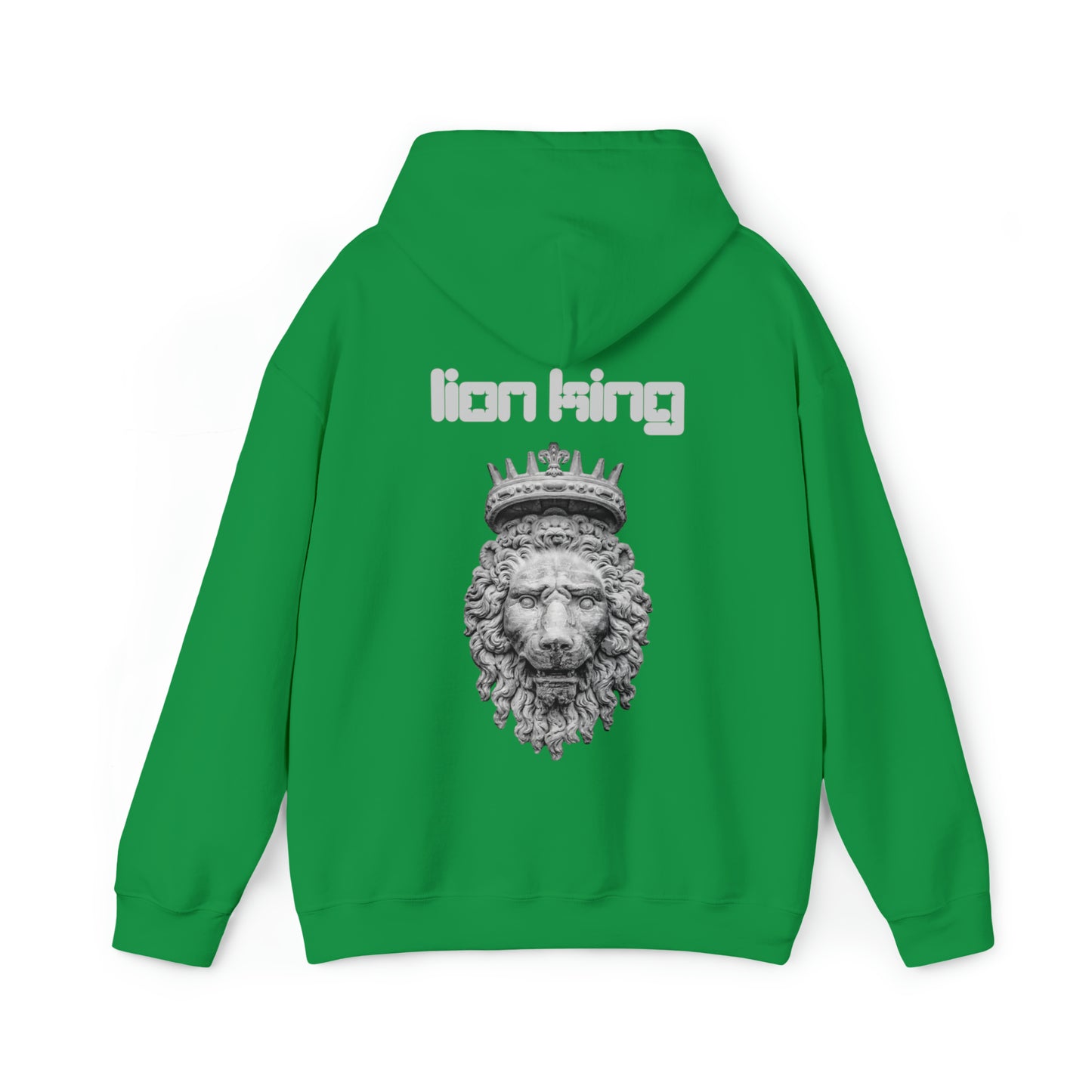 Mens Heavy Blend™ Hooded Sweatshirt - Lion King Gray on back of hoodie, w/LOGO on Front