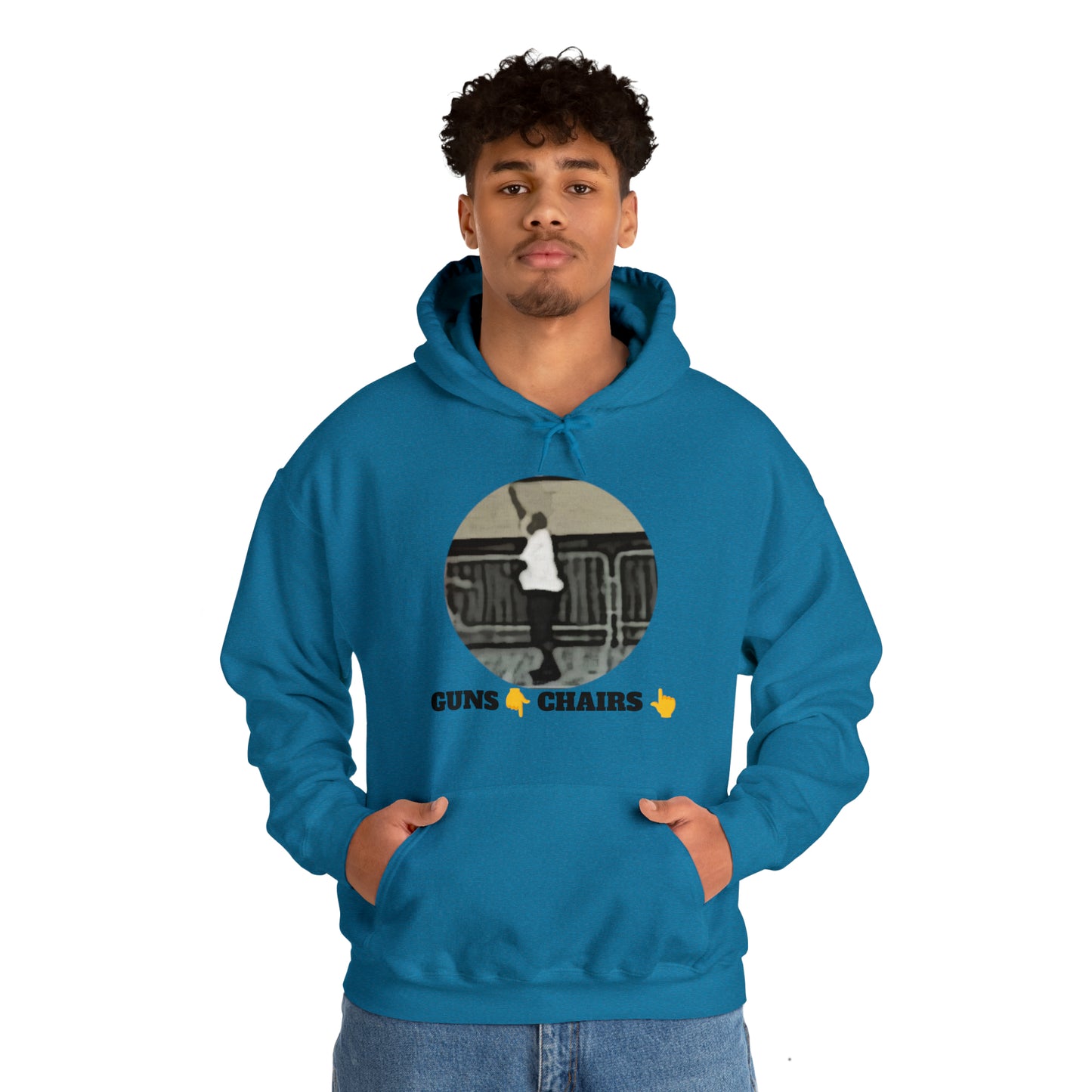 Unisex Heavy Blend™ Hooded Sweatshirt Guns Down Chairs Up TM2ARBBCIR