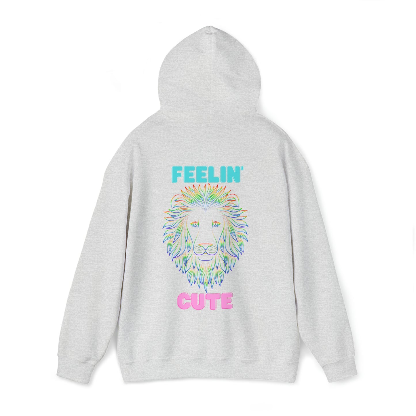 Women's Heavy Blend™ Hooded Sweatshirt - Feeling Cute Back of Hoodie w/LOGO on Front