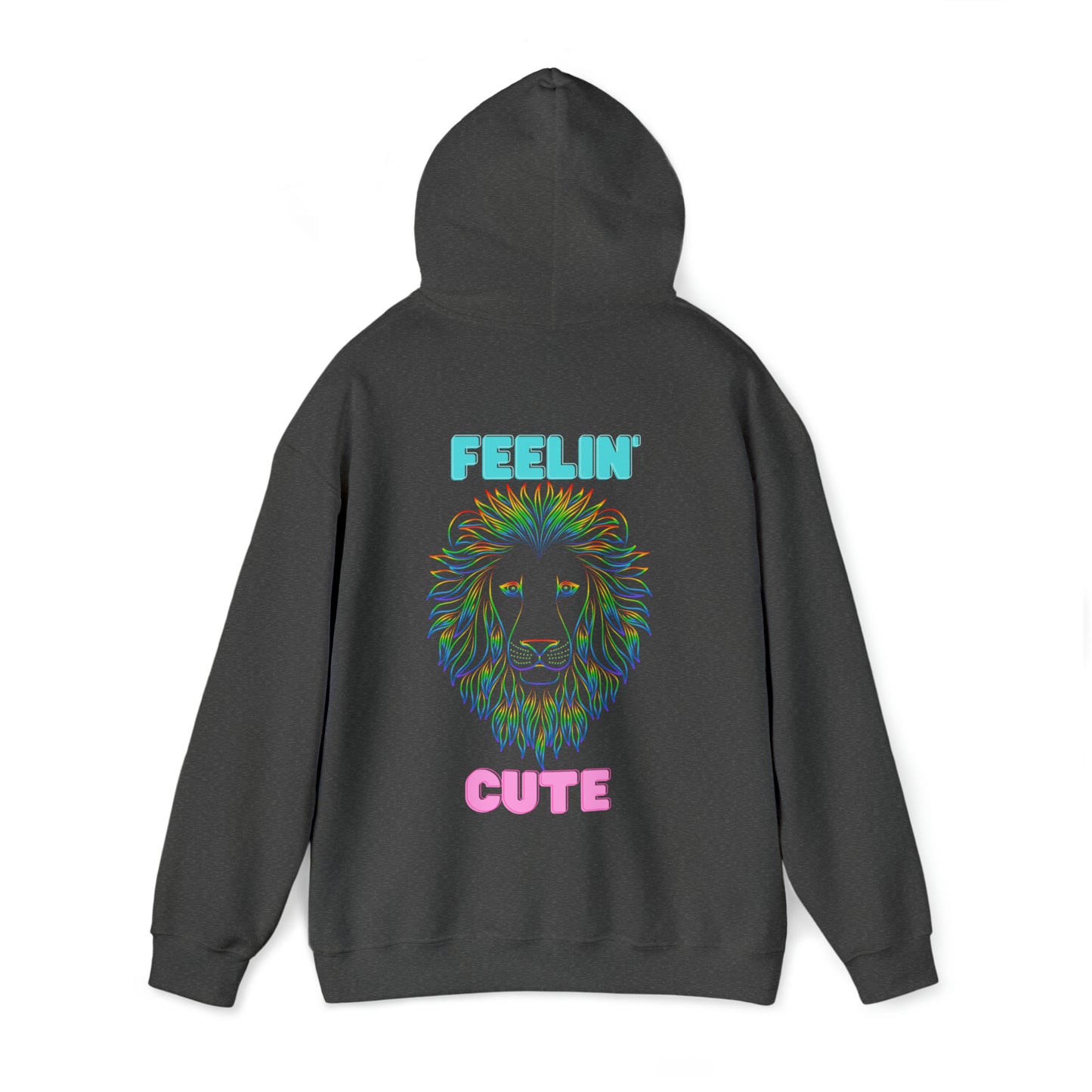 Women's Heavy Blend™ Hooded Sweatshirt - Feeling Cute Back of Hoodie w/LOGO on Front