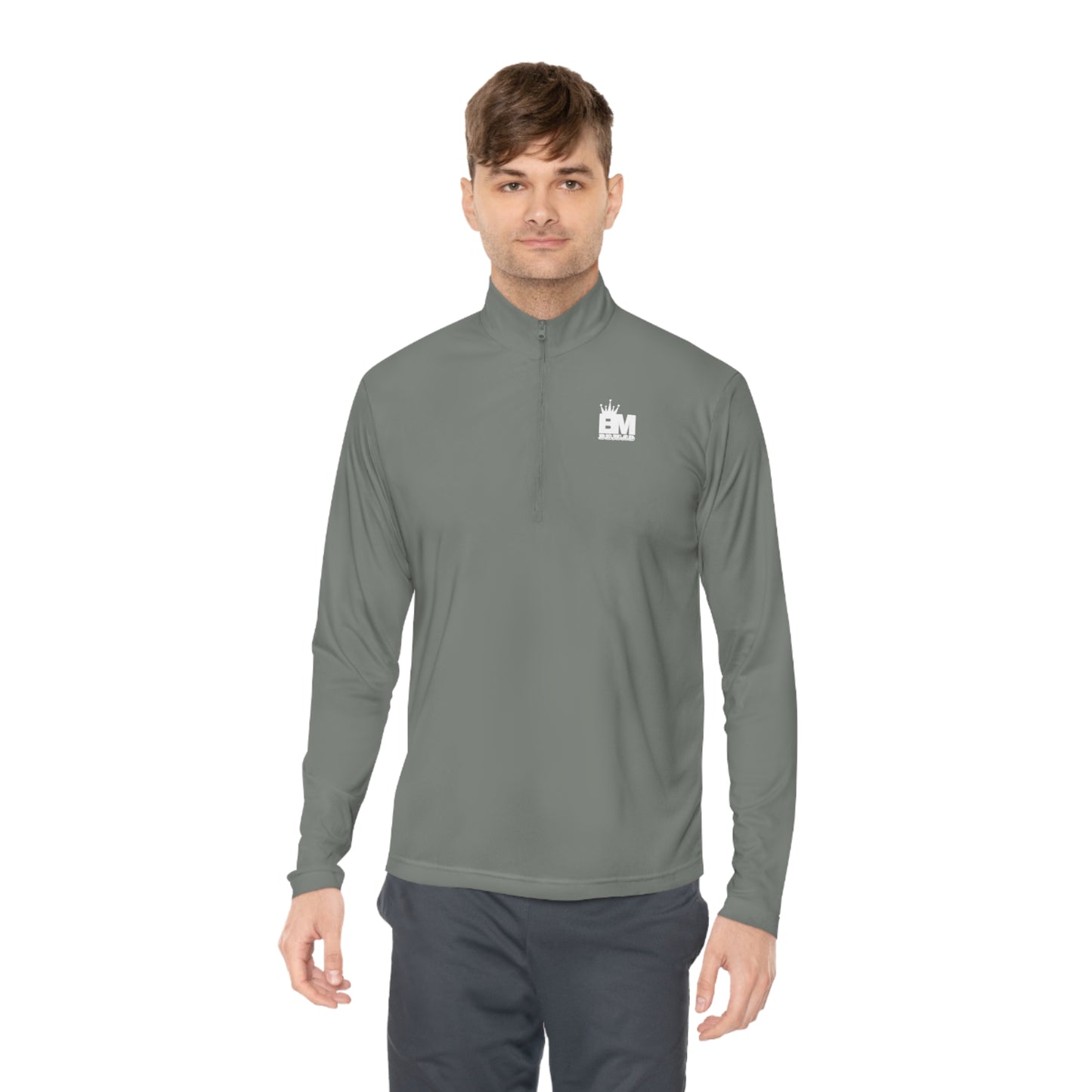 Mens Quarter-Zip Pullover BEMAD Logo