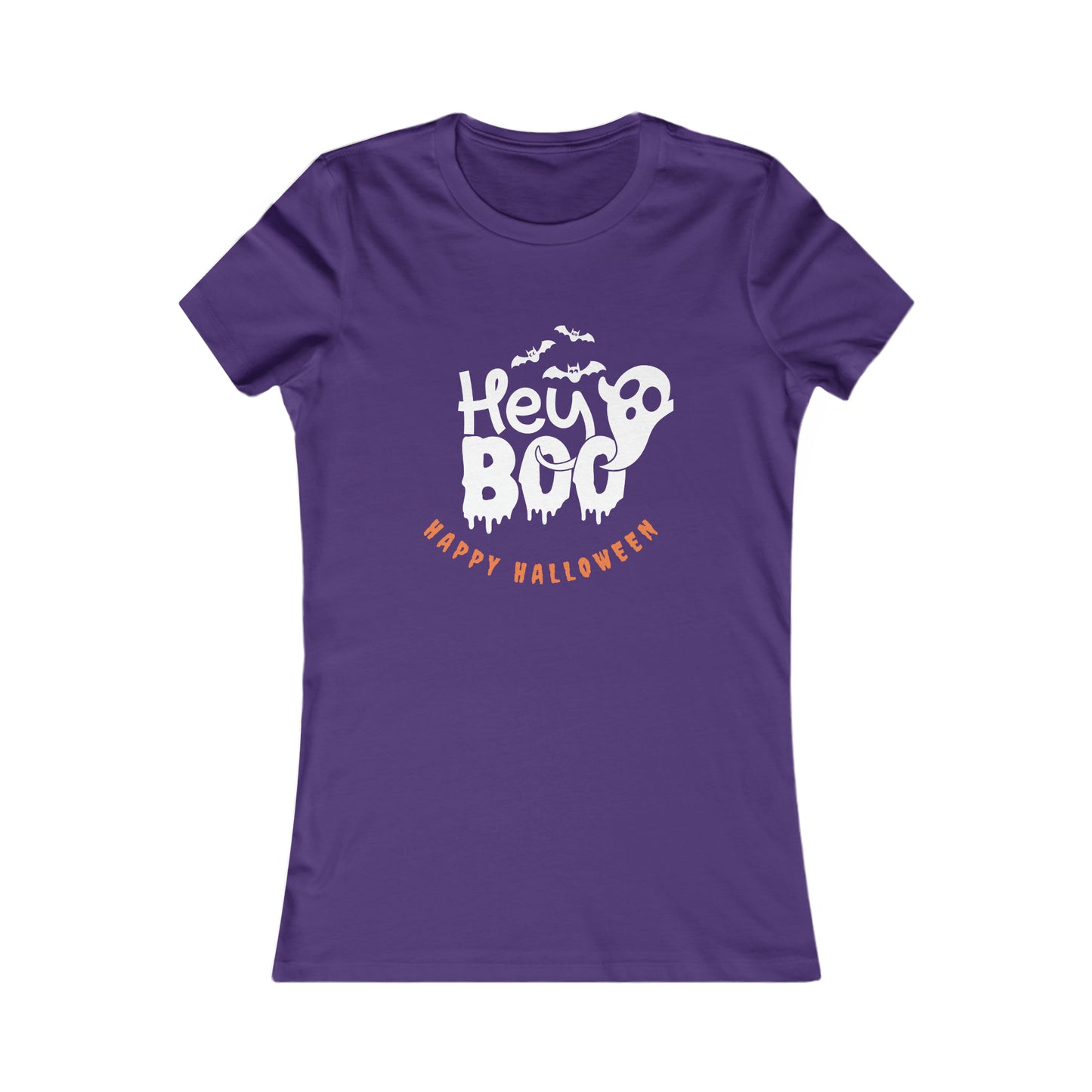 Women's Favorite Tee Hey Boo Happy Halloween