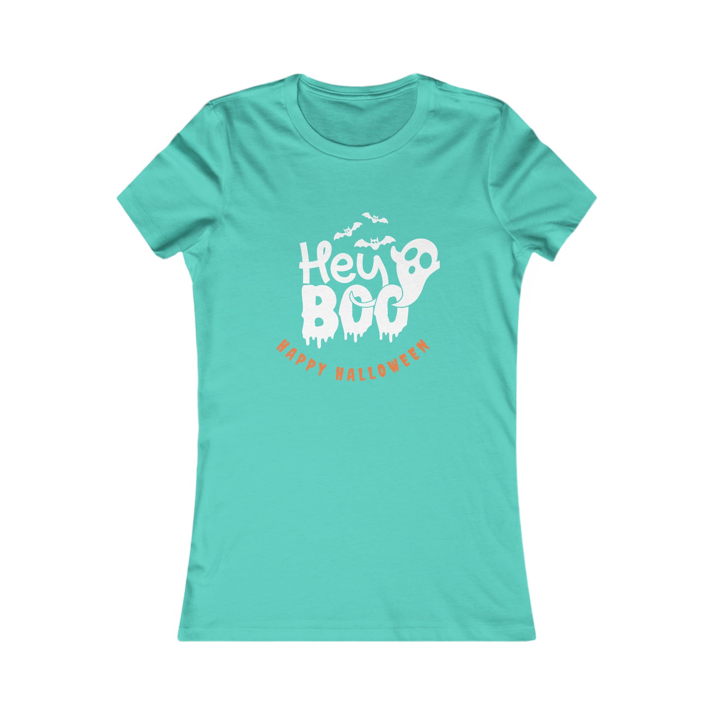 Women's Favorite Tee Hey Boo Happy Halloween