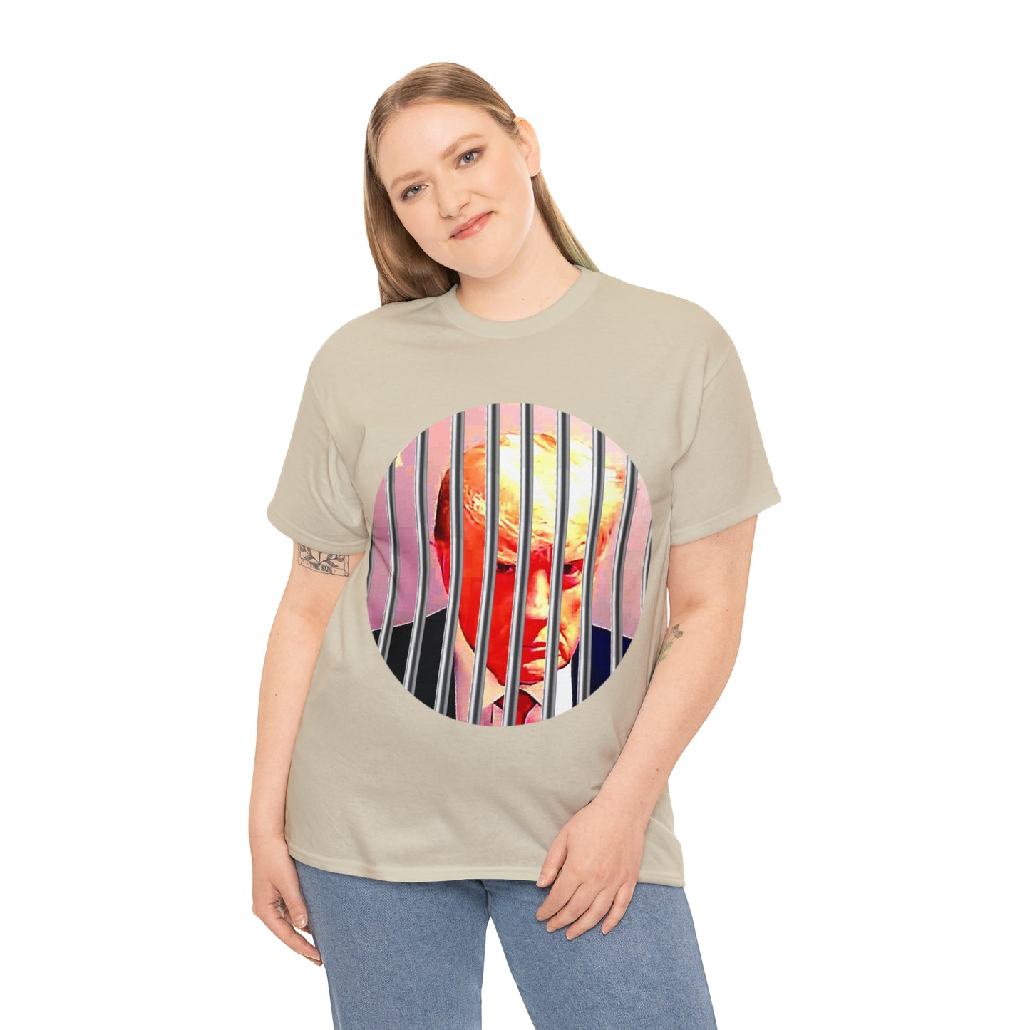 Unisex Heavy Cotton Tee, Donald Trump Behind Bars