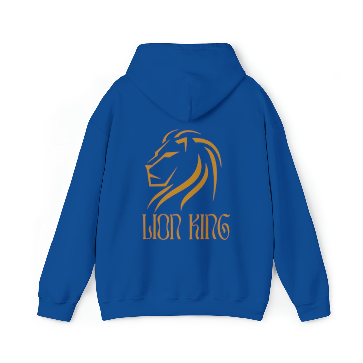 Mens Heavy Blend™ Hooded Sweatshirt - Lion King back of hoodie w/LOGO front